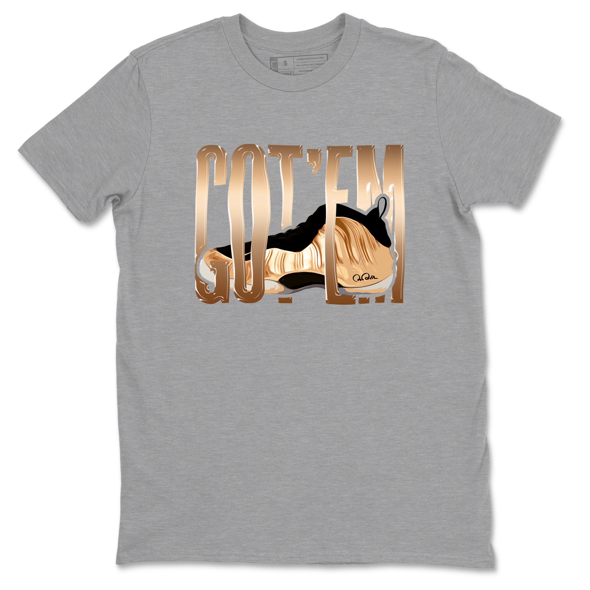 Foams One Metallic Copper shirts to match jordans Wiggling Gotem sneaker match tees Air Foamposite One Metallic Copper match shoes to clothes Drip Gear Zone unisex cotton Heather Grey 2 shirts