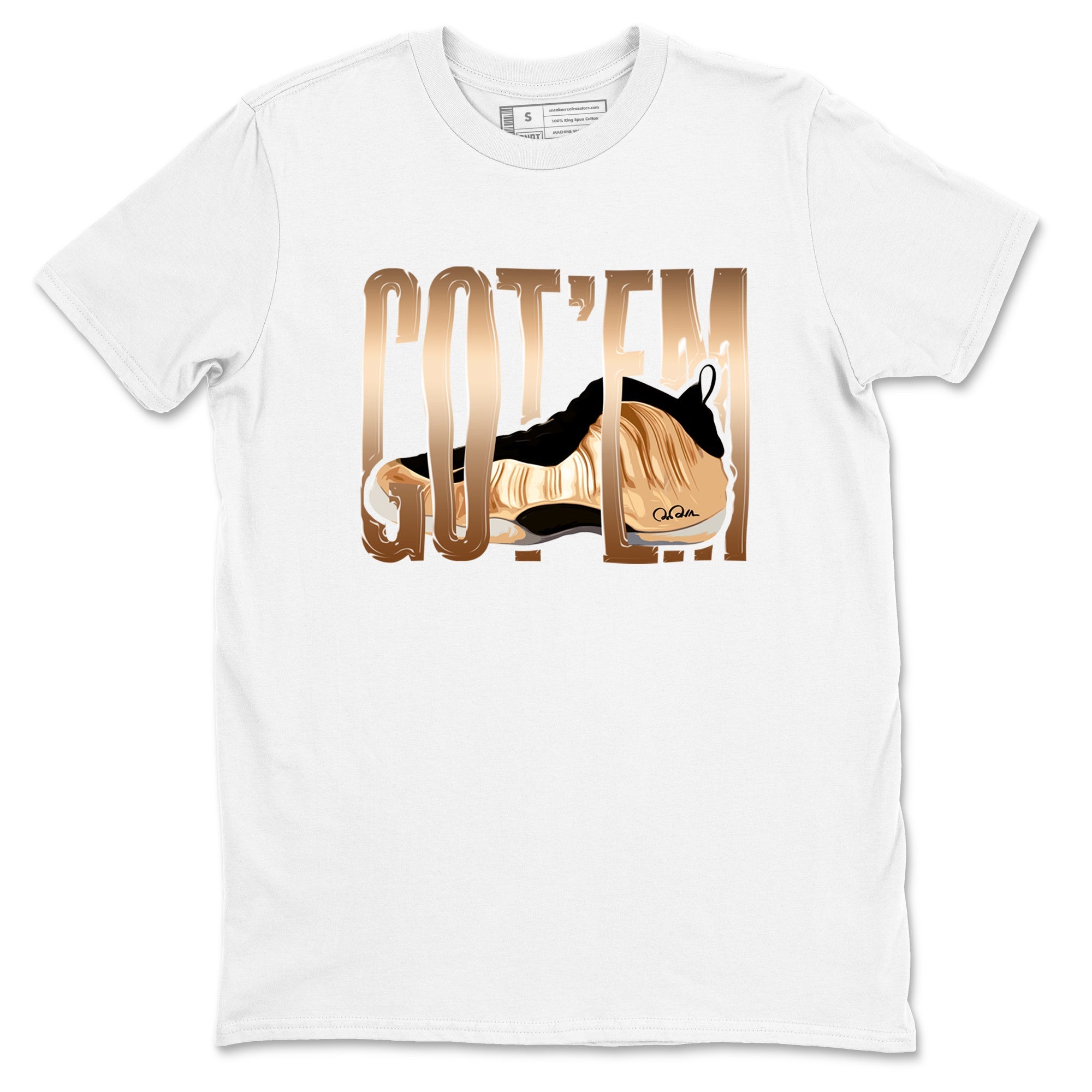 Foams One Metallic Copper shirts to match jordans Wiggling Gotem sneaker match tees Air Foamposite One Metallic Copper match shoes to clothes Drip Gear Zone unisex cotton White 2 shirts