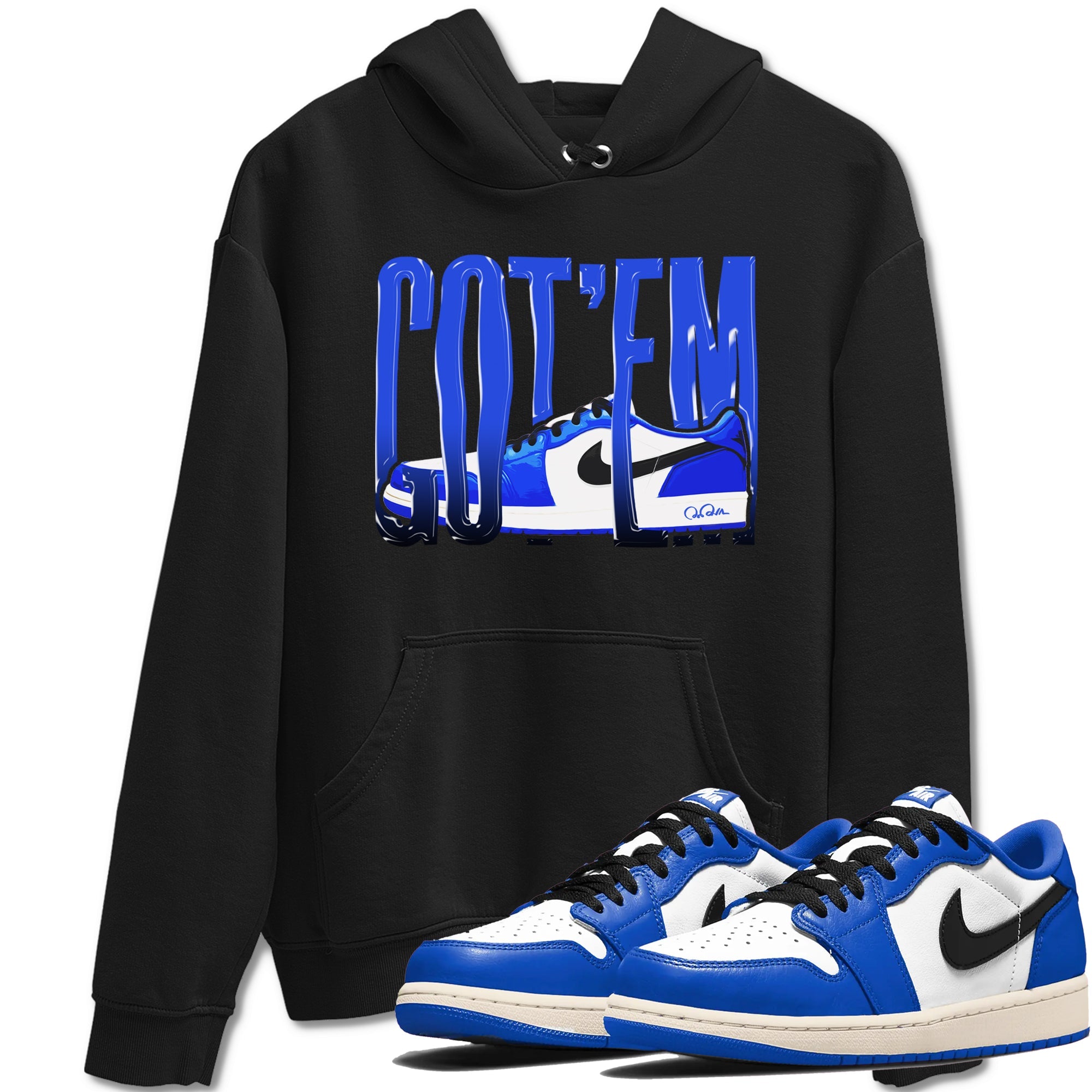 AJ1 Game Royal shirt to match jordans Wiggling Gotem sneaker tees Air Jordan 1 Game Royal Drip Gear Zone unisex cotton Black 1 crew neck shirt