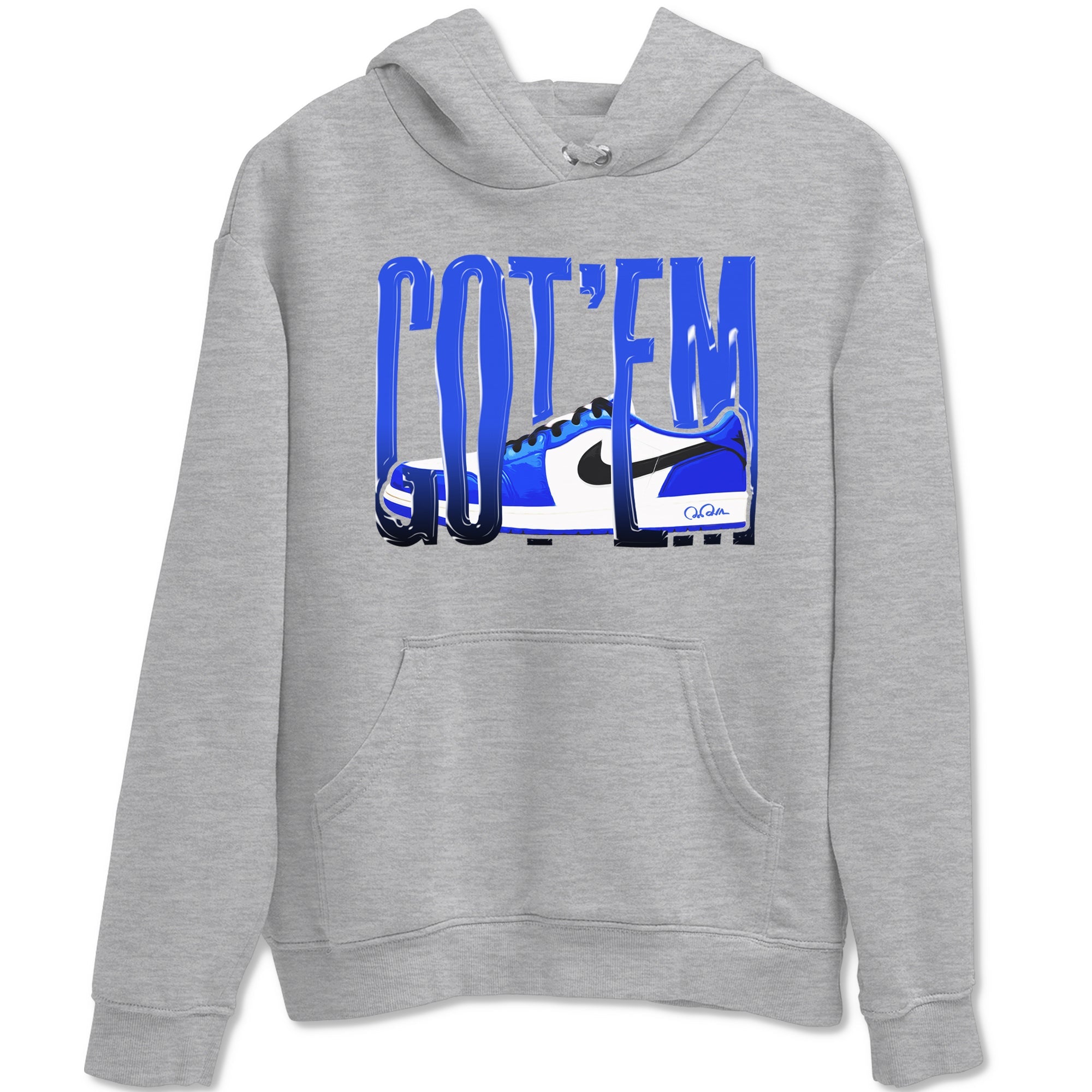 AJ1 Game Royal shirt to match jordans Wiggling Gotem sneaker tees Air Jordan 1 Game Royal Drip Gear Zone unisex cotton Heather Grey 2 crew neck shirt