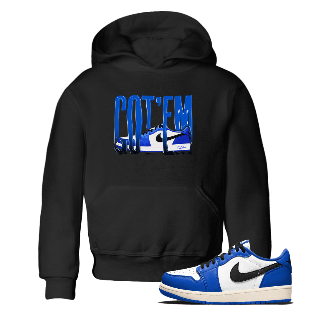 AJ1 Game Royal shirt to match jordans Wiggling Gotem sneaker tees Air Jordan 1 Game Royal Drip Gear Zone baby toddler Black 1 cotton Shirt