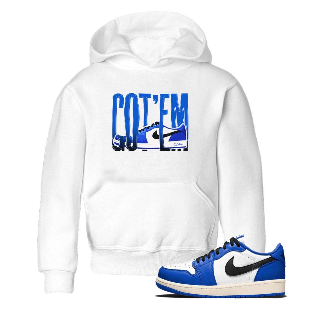 AJ1 Game Royal shirt to match jordans Wiggling Gotem sneaker tees Air Jordan 1 Game Royal Drip Gear Zone baby toddler White 1 cotton Shirt