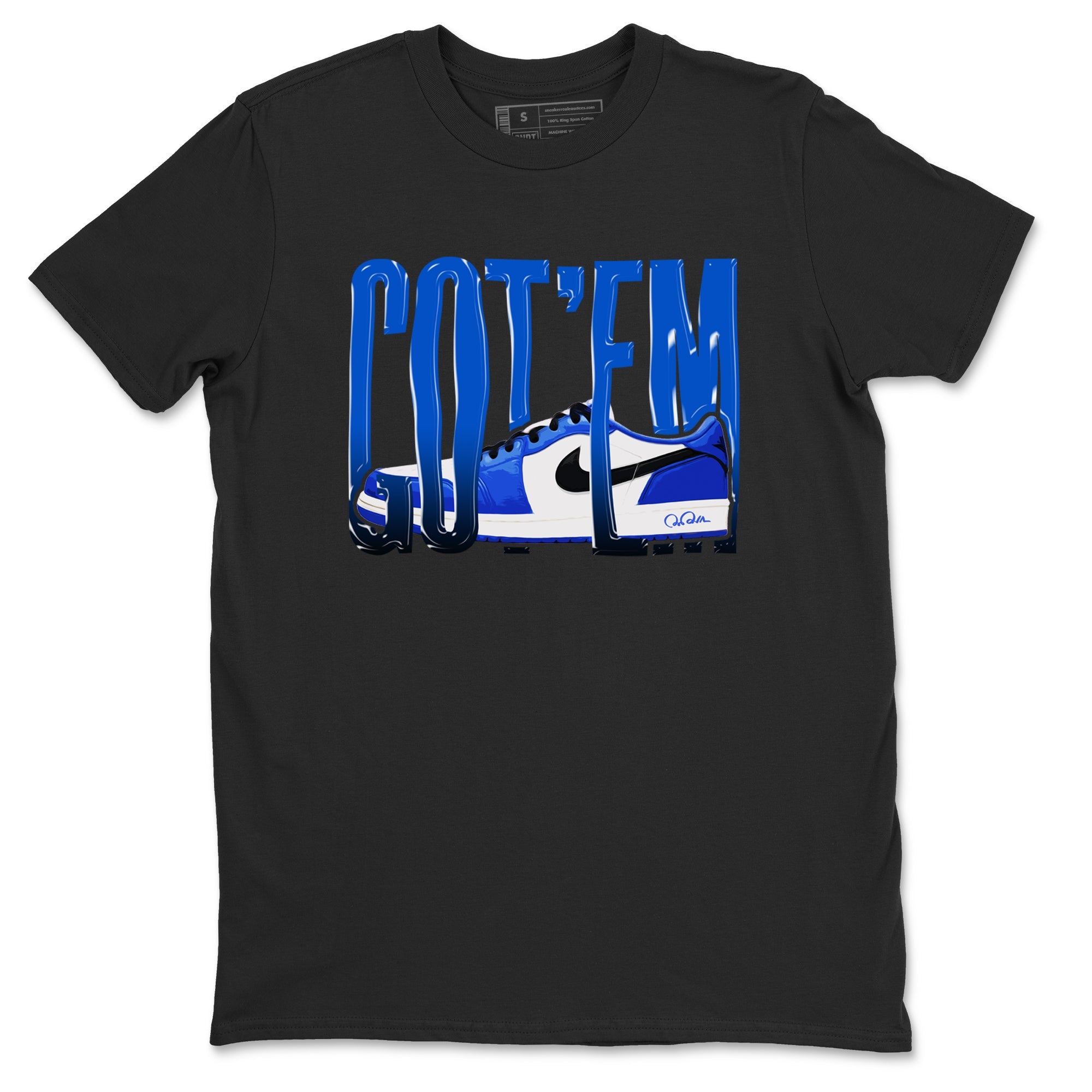 AJ1 Game Royal shirt to match jordans Wiggling Gotem sneaker tees Air Jordan 1 Game Royal Drip Gear Zone unisex cotton Black 2 crew neck shirt