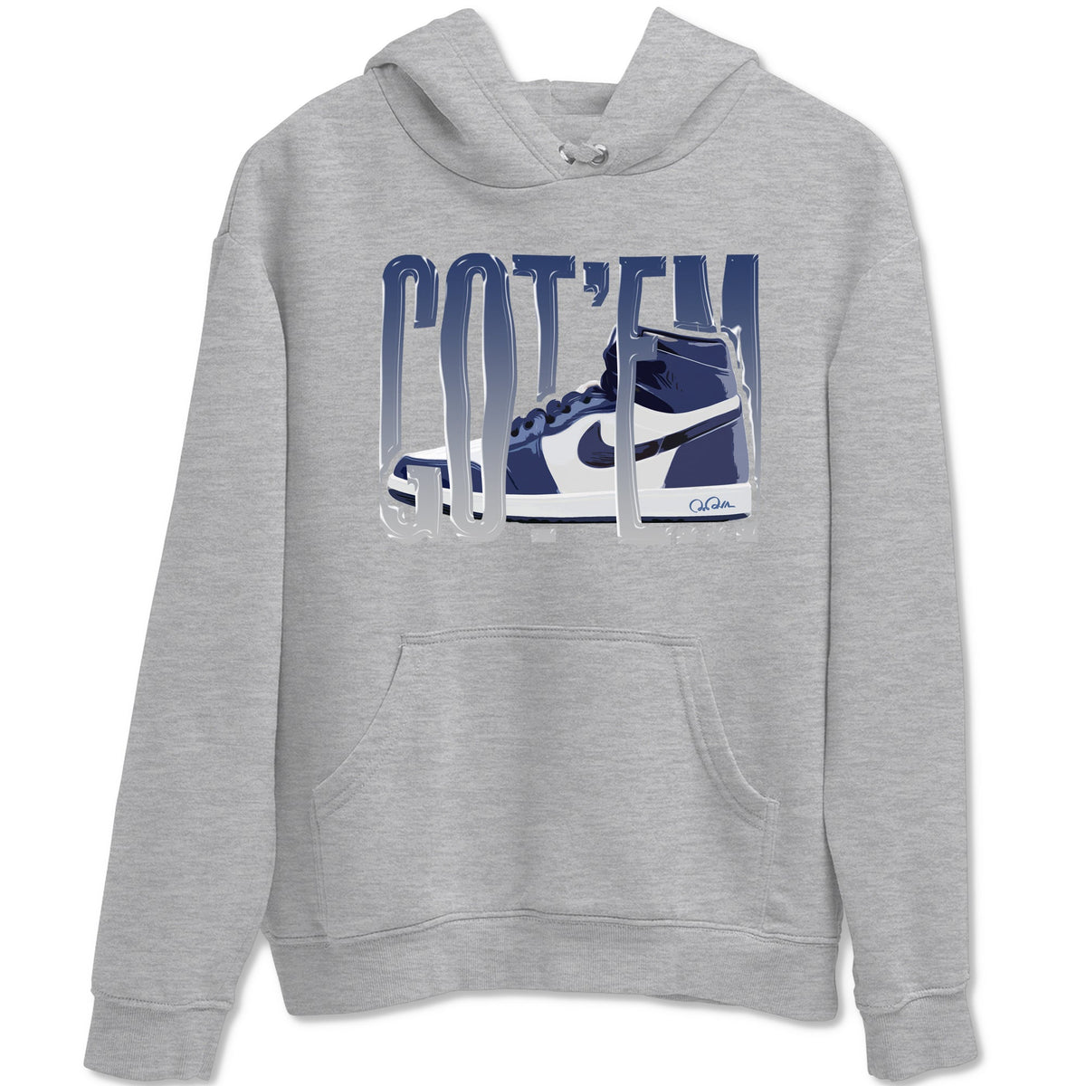 1s Midnight Navy shirts to match jordans Wiggling Gotem sneaker match tees Air Jordan 1 Midnight Navy match shoes to clothes Drip Gear Zone unisex cotton Heather Grey 2 shirts