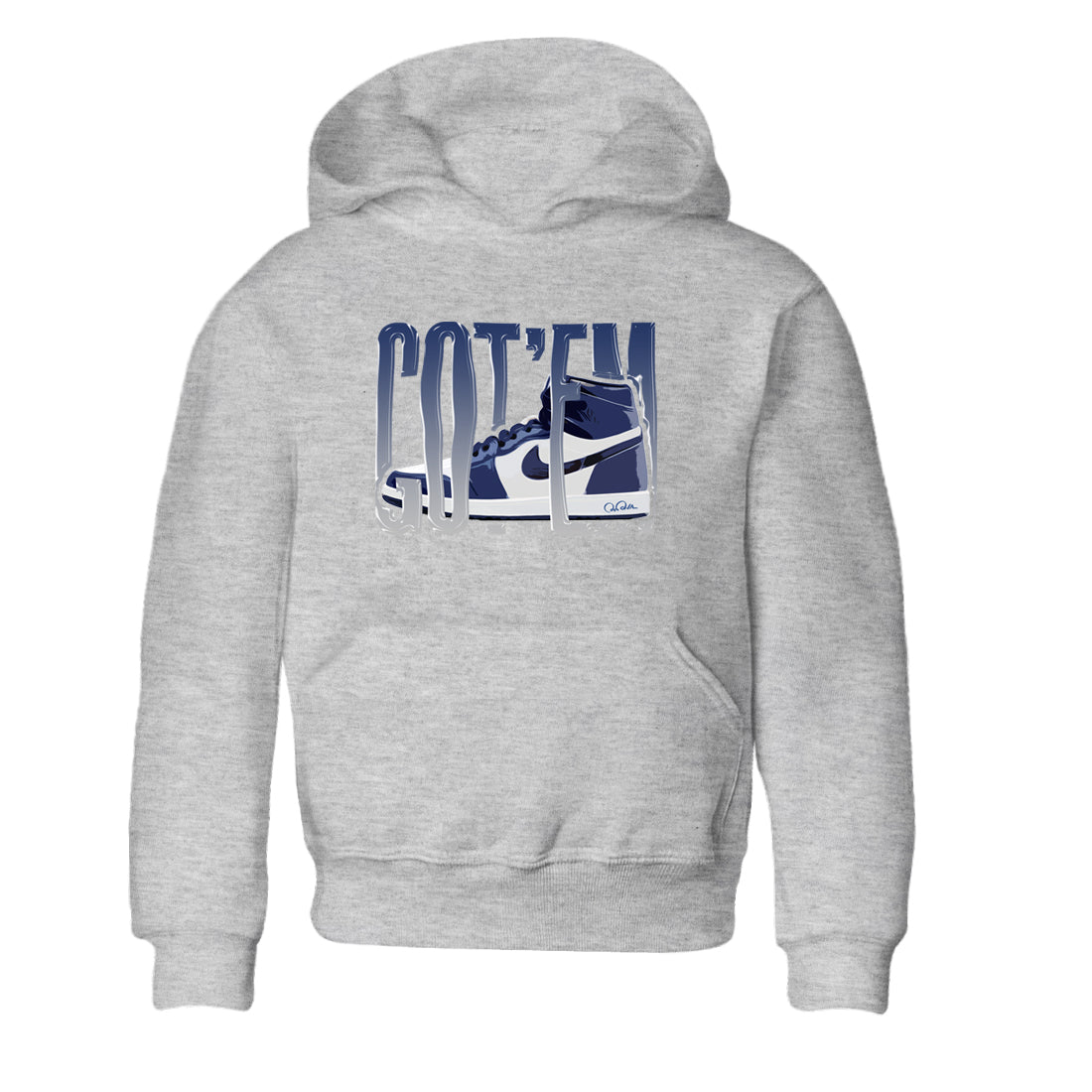 1s Midnight Navy shirts to match jordans Wiggling Gotem sneaker match tees Air Jordan 1 Midnight Navy match shoes to clothes Drip Gear Zone Youth Baby Heather Grey 2 tee