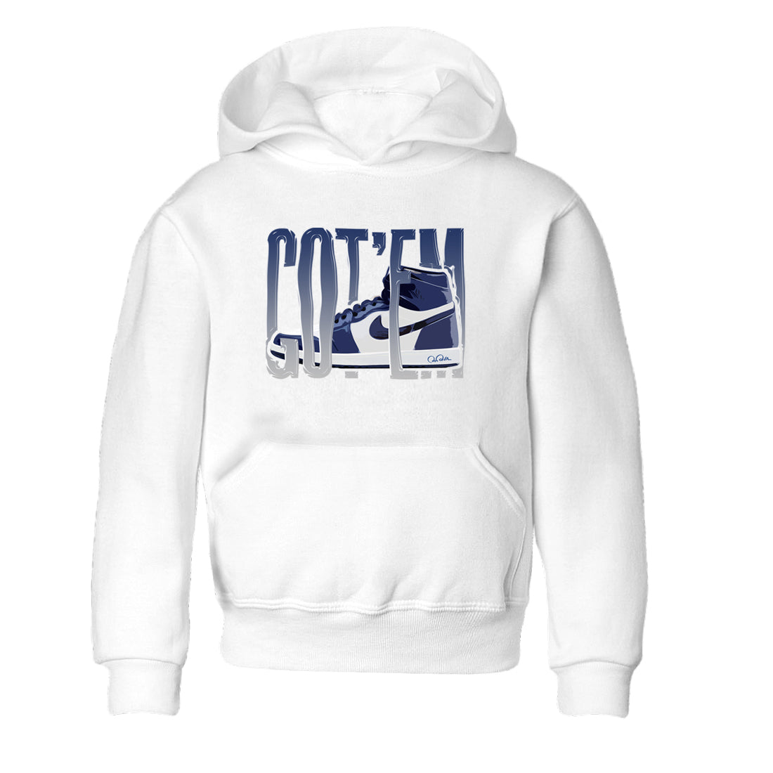 1s Midnight Navy shirts to match jordans Wiggling Gotem sneaker match tees Air Jordan 1 Midnight Navy match shoes to clothes Drip Gear Zone Youth Baby White 2 tee
