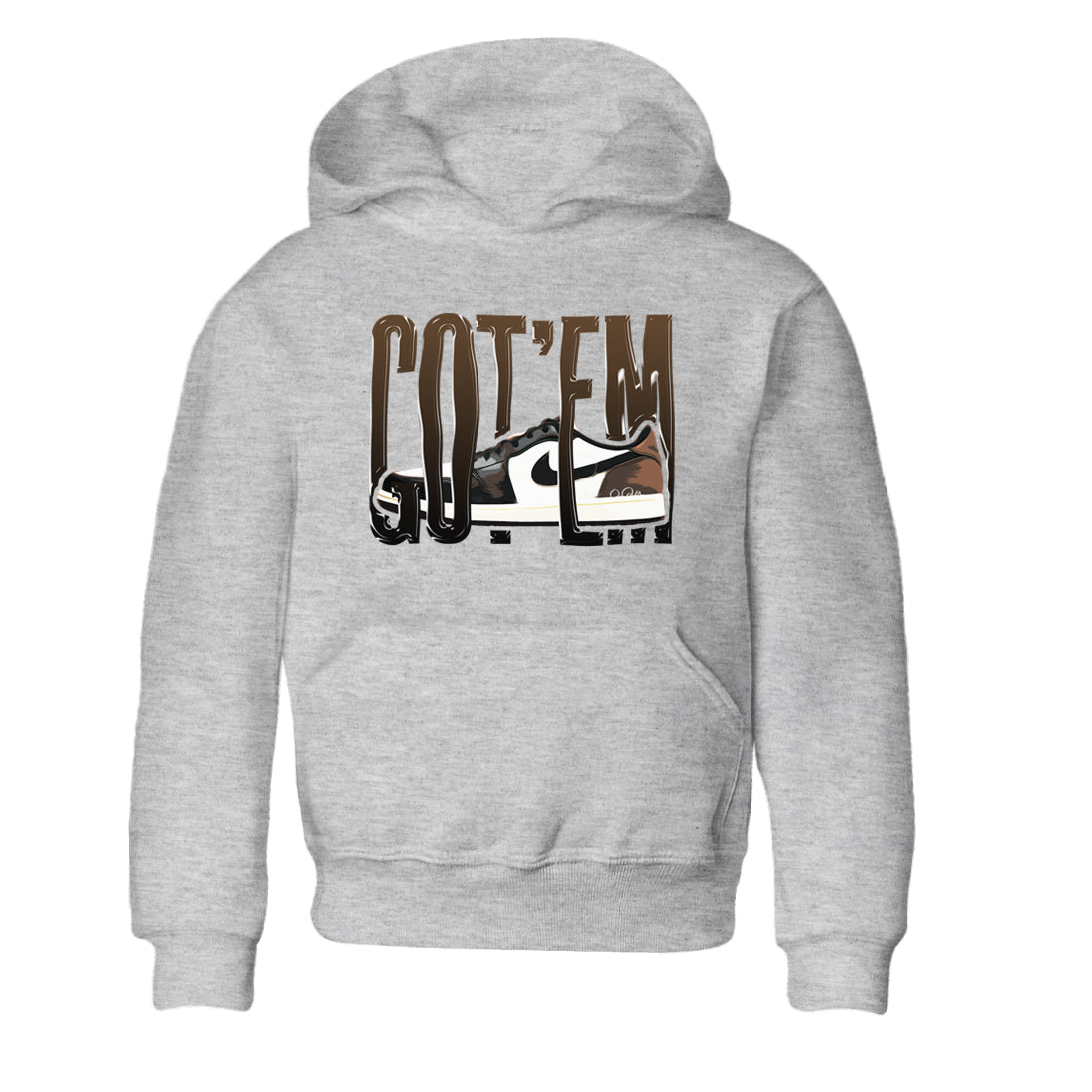 1s Low OG Mocha shirts to match jordans Wiggling Gotem sneaker match tees Air Jordan 1 Mocha match shoes to clothes Drip Gear Zone Youth Baby Heather Grey 2 tee