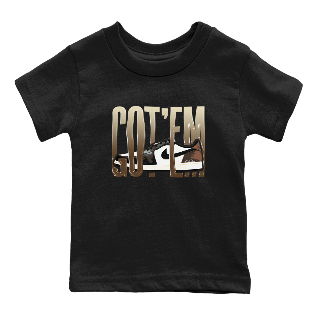 1s Low OG Mocha shirts to match jordans Wiggling Gotem sneaker match tees Air Jordan 1 Mocha match shoes to clothes Drip Gear Zone Youth Baby Black 2 tee