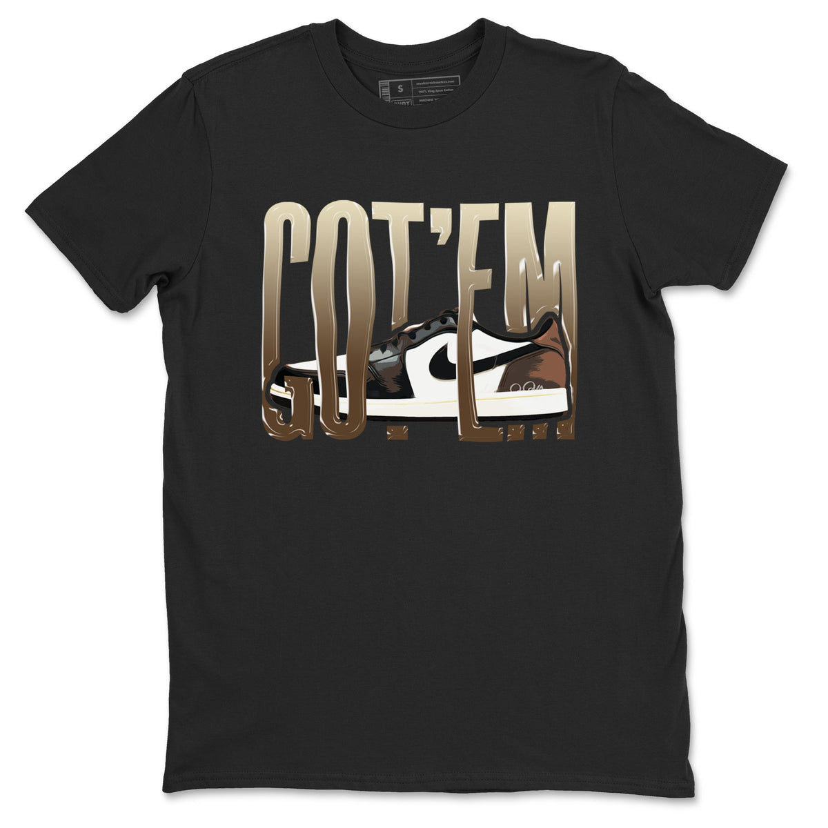 1s Low OG Mocha shirts to match jordans Wiggling Gotem sneaker match tees Air Jordan 1 Mocha match shoes to clothes Drip Gear Zone unisex cotton Black 2 shirts