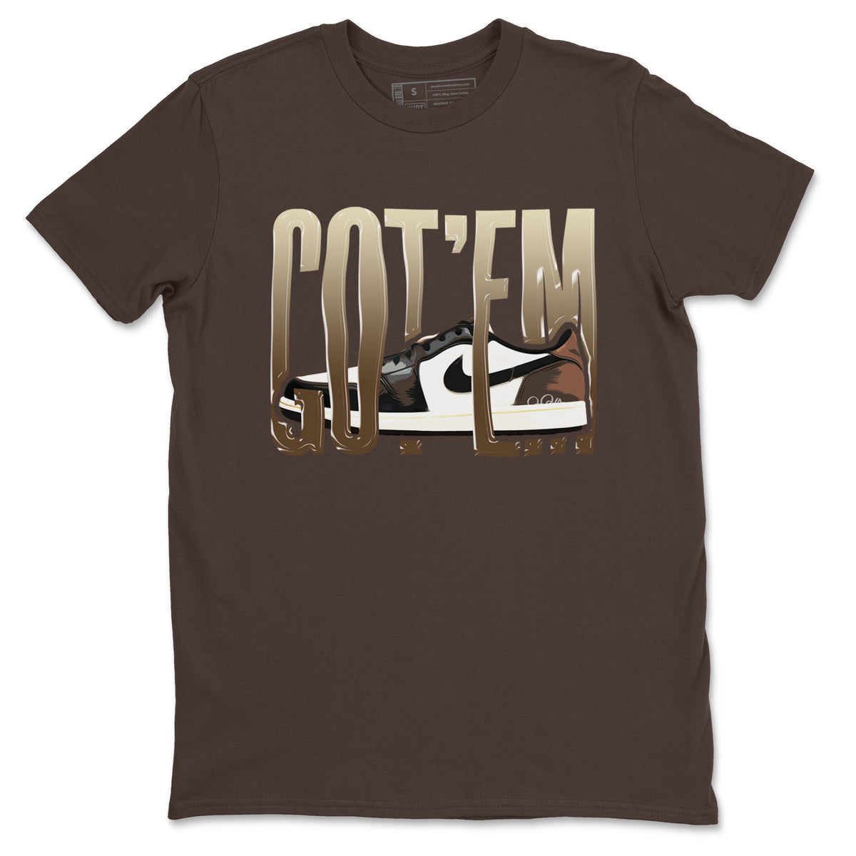 1s Low OG Mocha shirts to match jordans Wiggling Gotem sneaker match tees Air Jordan 1 Mocha match shoes to clothes Drip Gear Zone unisex cotton Dark Chocolate 2 shirts