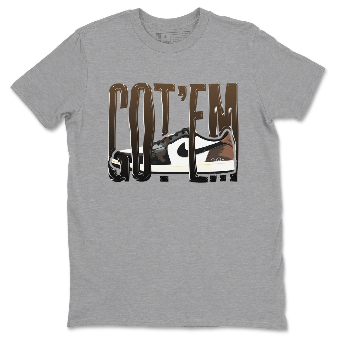 1s Low OG Mocha shirts to match jordans Wiggling Gotem sneaker match tees Air Jordan 1 Mocha match shoes to clothes Drip Gear Zone unisex cotton Heather Grey 2 shirts