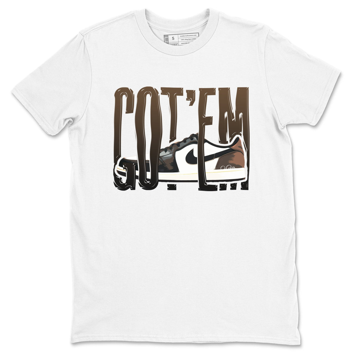 1s Low OG Mocha shirts to match jordans Wiggling Gotem sneaker match tees Air Jordan 1 Mocha match shoes to clothes Drip Gear Zone unisex cotton White 2 shirts