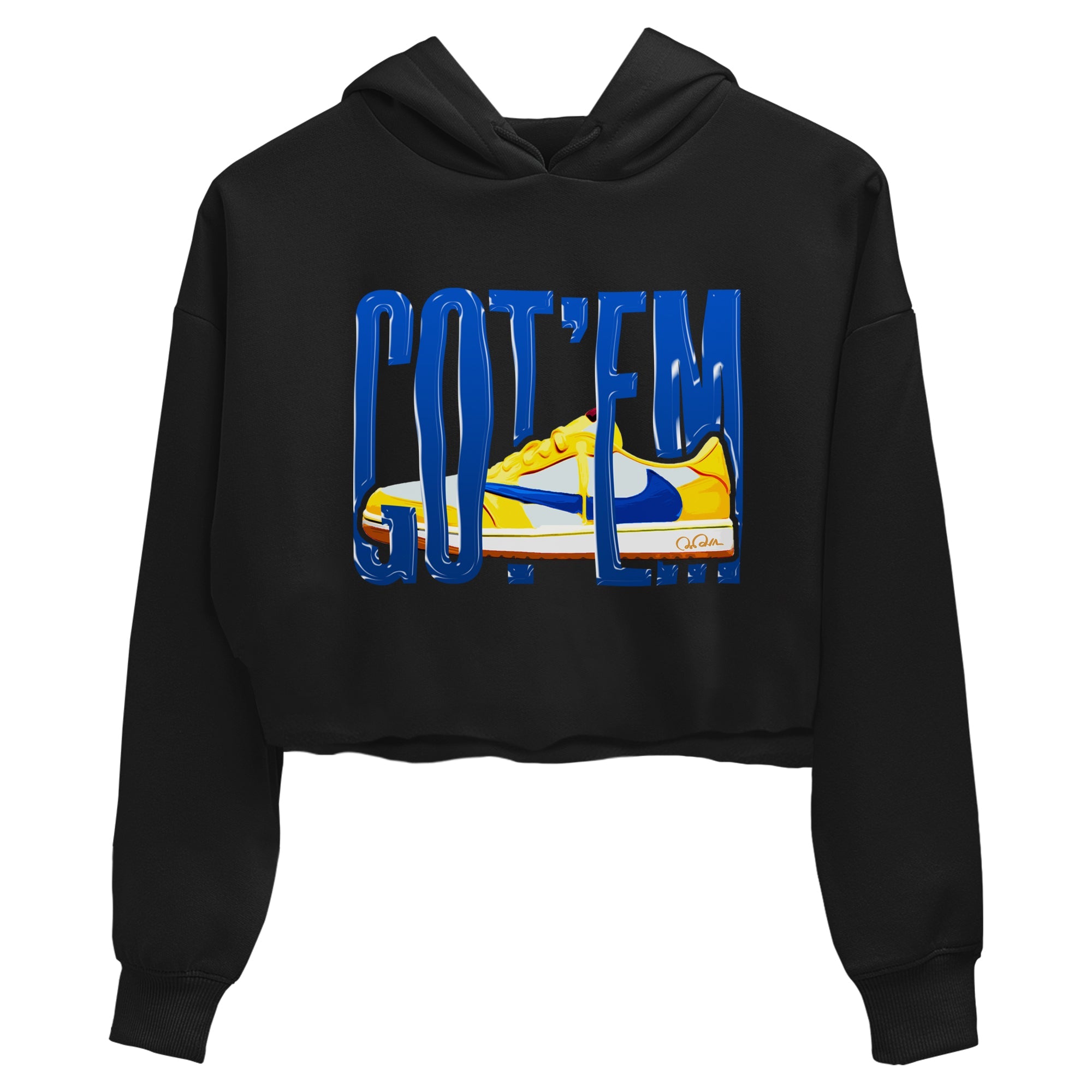 1s Travis Scott Canary shirt to match jordans Wiggling Gotem sneaker tees Air Jordan 1 Travis Scott Canary Drip Gear Zone Black 2 crop length shirt