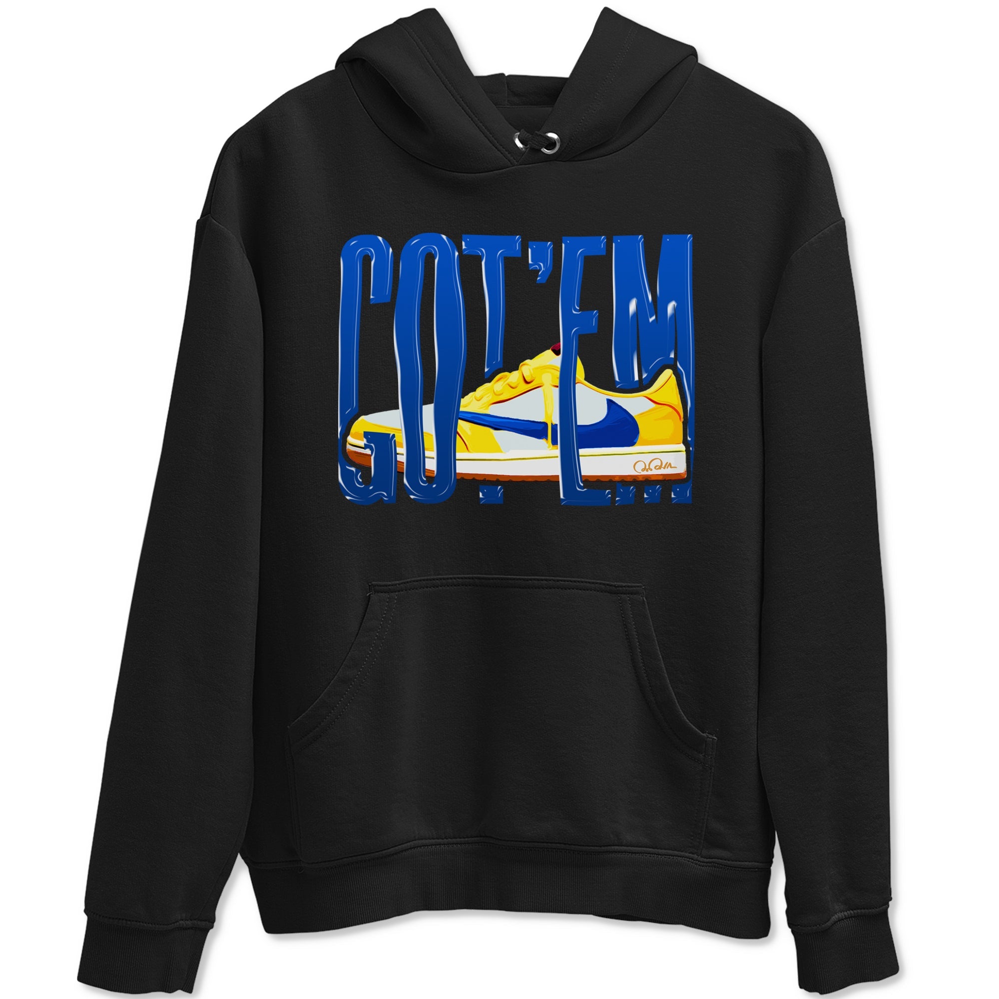 1s Travis Scott Canary shirt to match jordans Wiggling Gotem sneaker tees Air Jordan 1 Travis Scott Canary Drip Gear Zone unisex cotton Black 2 crew neck shirt