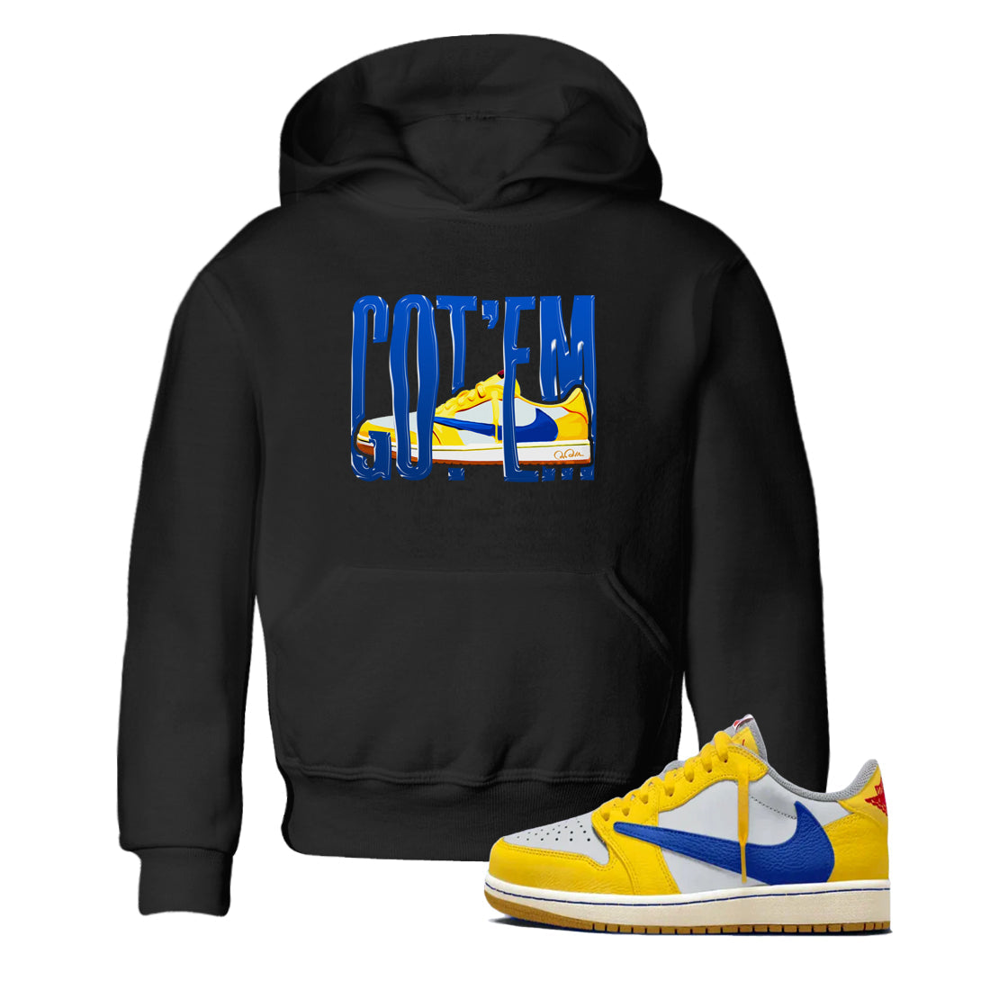 1s Travis Scott Canary shirt to match jordans Wiggling Gotem sneaker tees Air Jordan 1 Travis Scott Canary Drip Gear Zone baby toddler Black 1 cotton Shirt