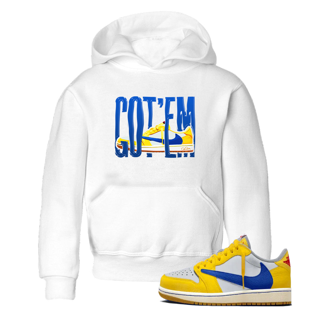 1s Travis Scott Canary shirt to match jordans Wiggling Gotem sneaker tees Air Jordan 1 Travis Scott Canary Drip Gear Zone baby toddler White 1 cotton Shirt