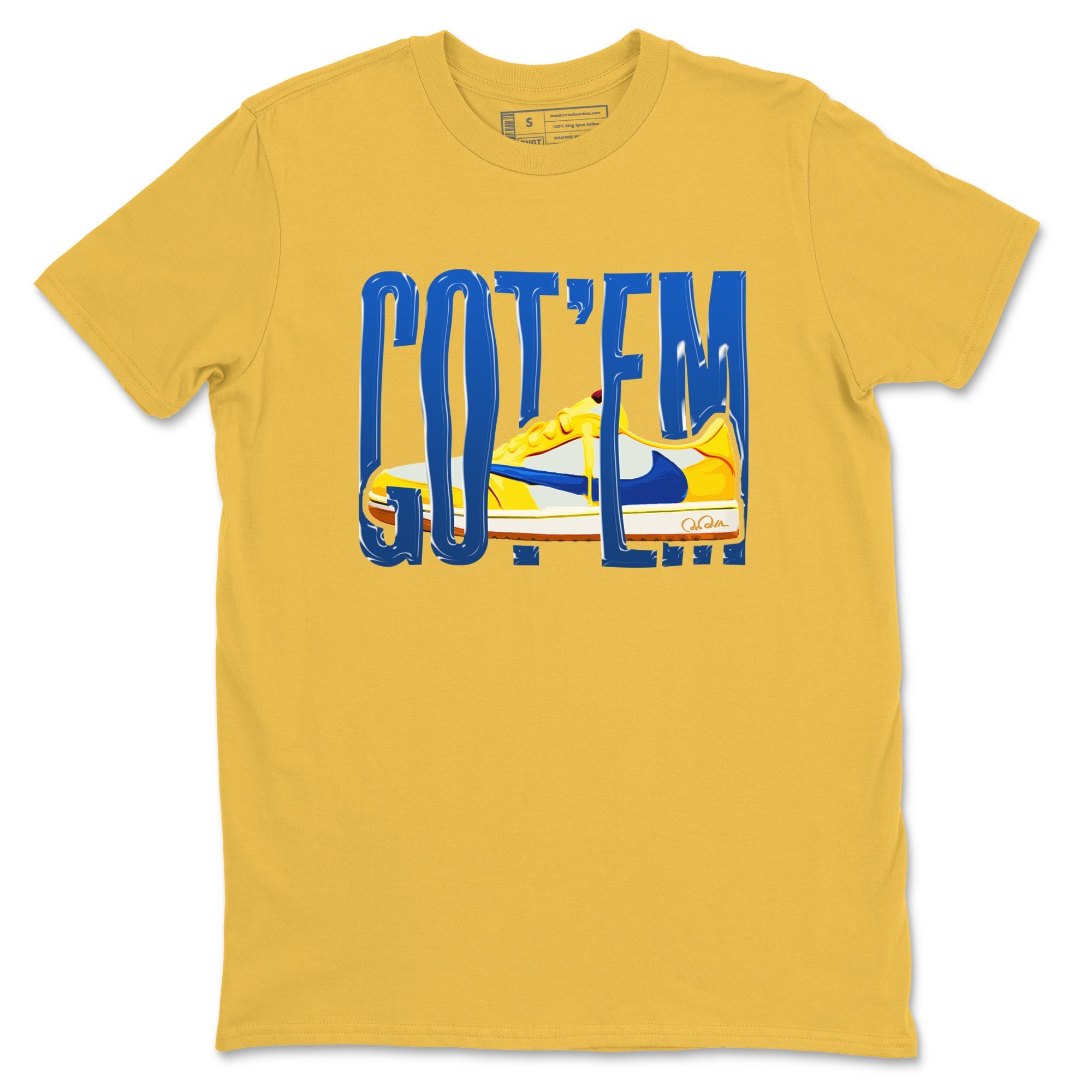 1s Travis Scott Canary shirt to match jordans Wiggling Gotem sneaker tees Air Jordan 1 Travis Scott Canary Drip Gear Zone unisex cotton Daisy 2 crew neck shirt