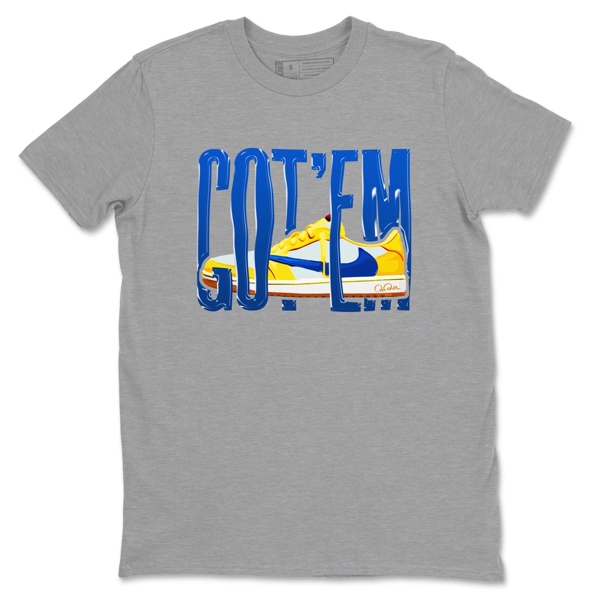 1s Travis Scott Canary shirt to match jordans Wiggling Gotem sneaker tees Air Jordan 1 Travis Scott Canary Drip Gear Zone unisex cotton Heather Grey 2 crew neck shirt