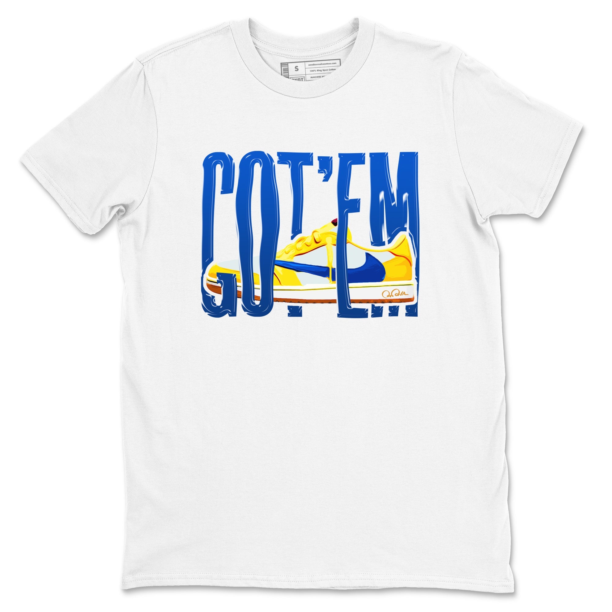 1s Travis Scott Canary shirt to match jordans Wiggling Gotem sneaker tees Air Jordan 1 Travis Scott Canary Drip Gear Zone unisex cotton White 2 crew neck shirt