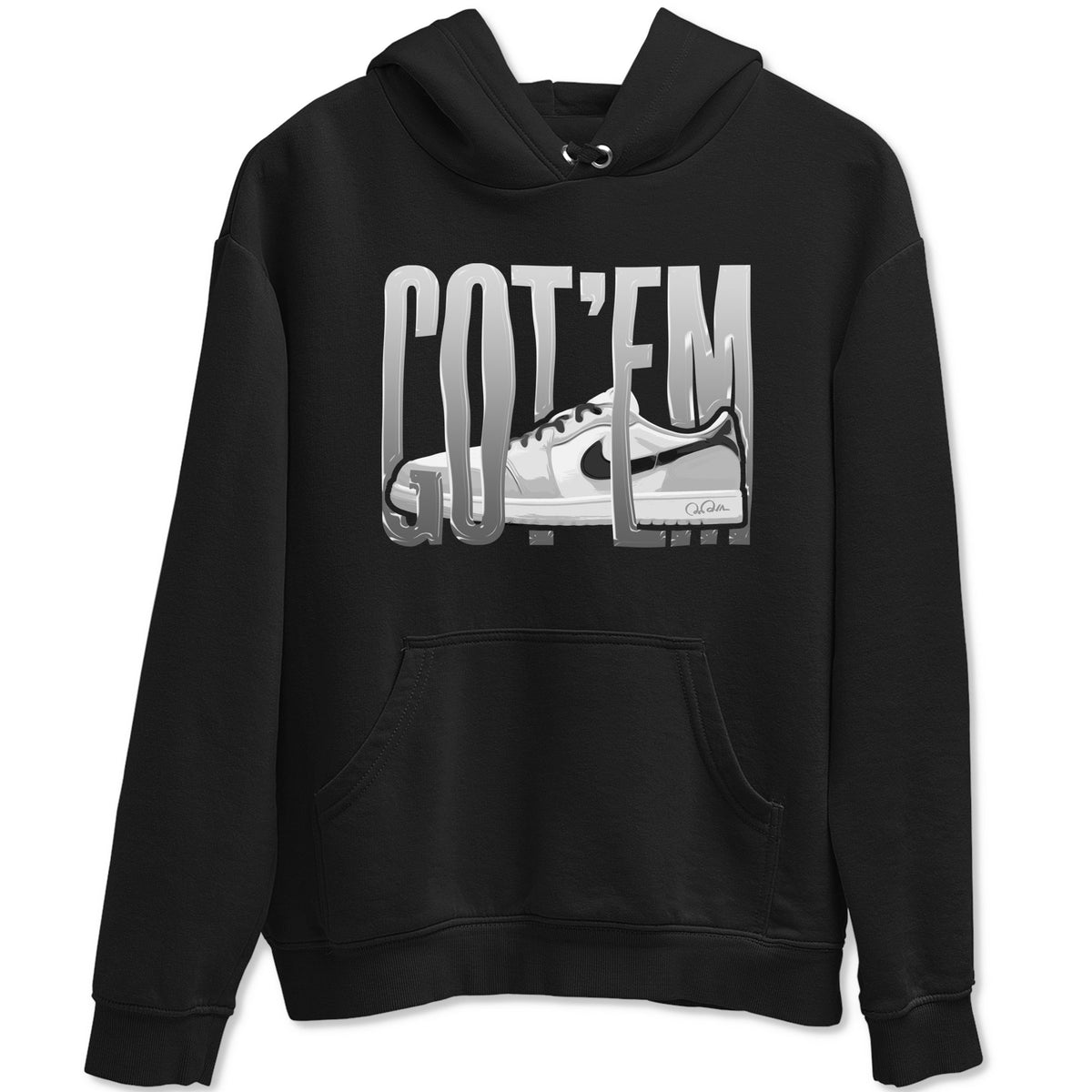 1s Wolf Grey shirts to match jordans Wiggling Gotem sneaker match tees Air Jordan 1 Wolf Grey Drip Gear Zone streetwear brand Black 2 unisex cotton tee