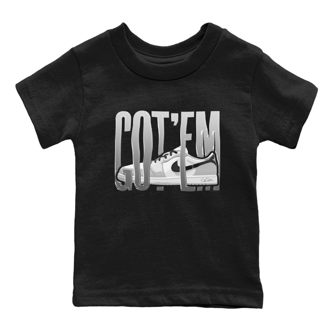 1s Wolf Grey shirts to match jordans Wiggling Gotem sneaker match tees Air Jordan 1 Wolf Grey Drip Gear Zone streetwear brand Baby and Youth Black 2 cotton tee