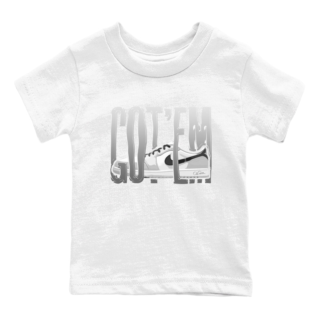 1s Wolf Grey shirts to match jordans Wiggling Gotem sneaker match tees Air Jordan 1 Wolf Grey Drip Gear Zone streetwear brand Baby and Youth White 2 cotton tee