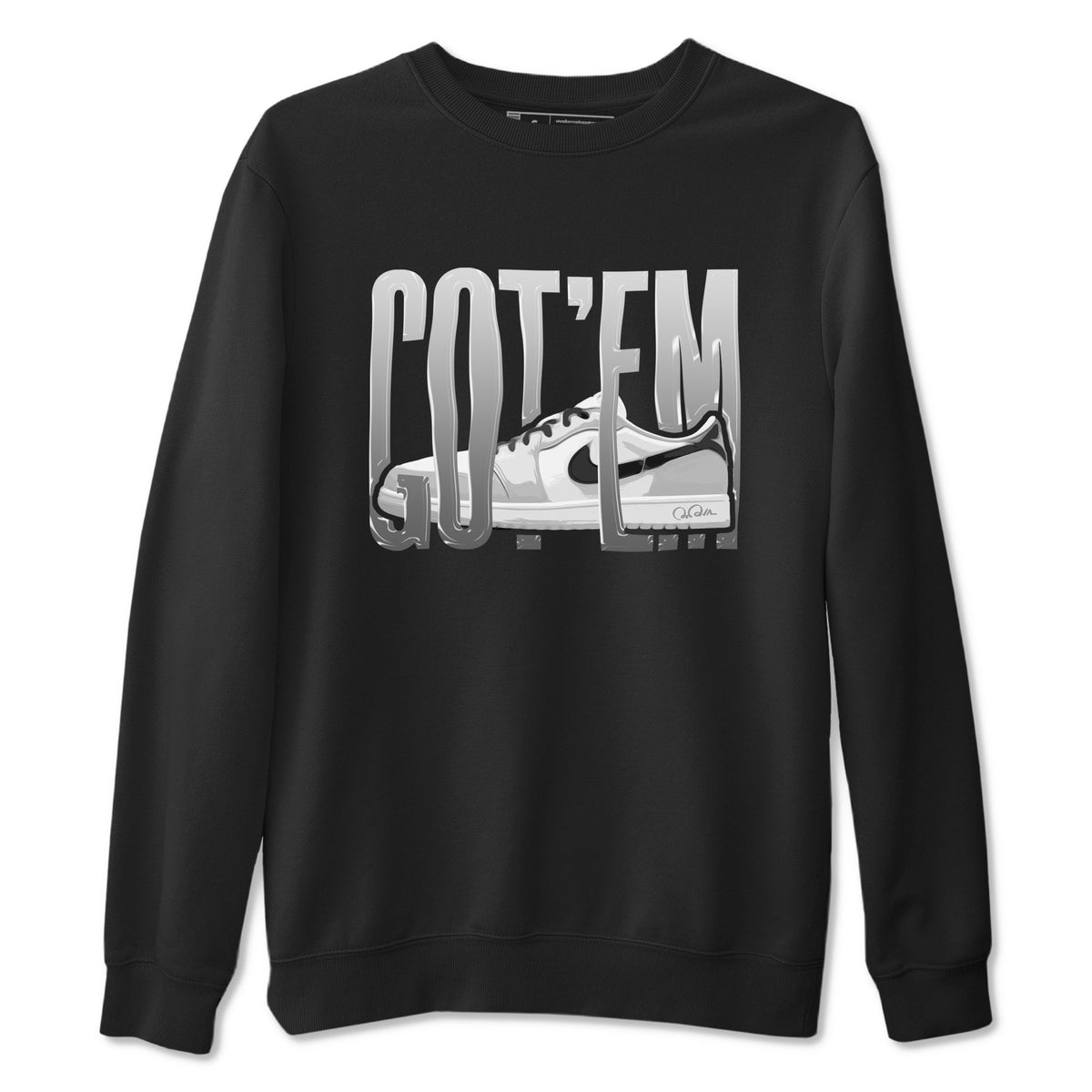1s Wolf Grey shirts to match jordans Wiggling Gotem sneaker match tees Air Jordan 1 Wolf Grey Drip Gear Zone streetwear brand Black 2 unisex cotton tee