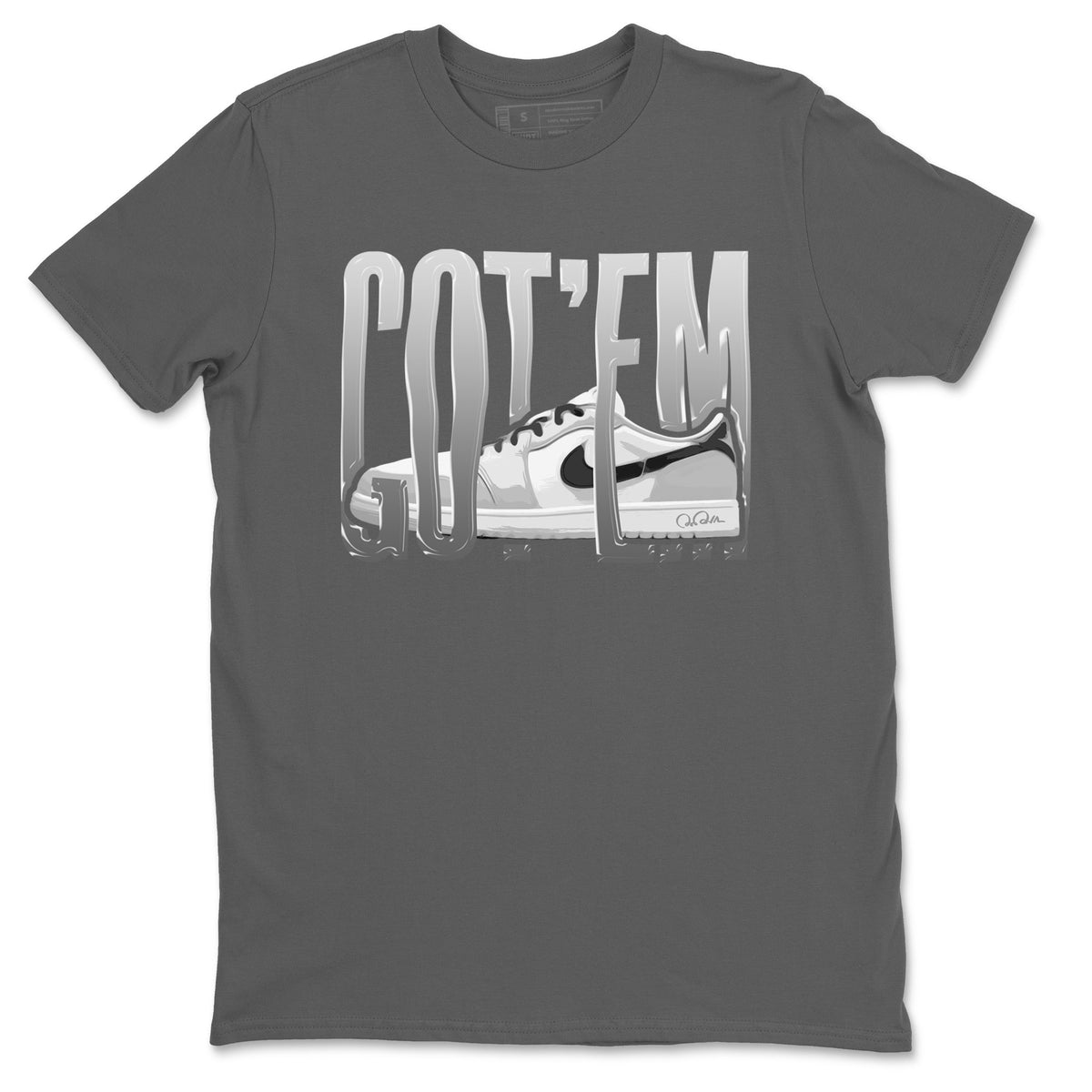 1s Wolf Grey shirts to match jordans Wiggling Gotem sneaker match tees Air Jordan 1 Wolf Grey Drip Gear Zone streetwear brand Cool Grey 2 unisex cotton tee