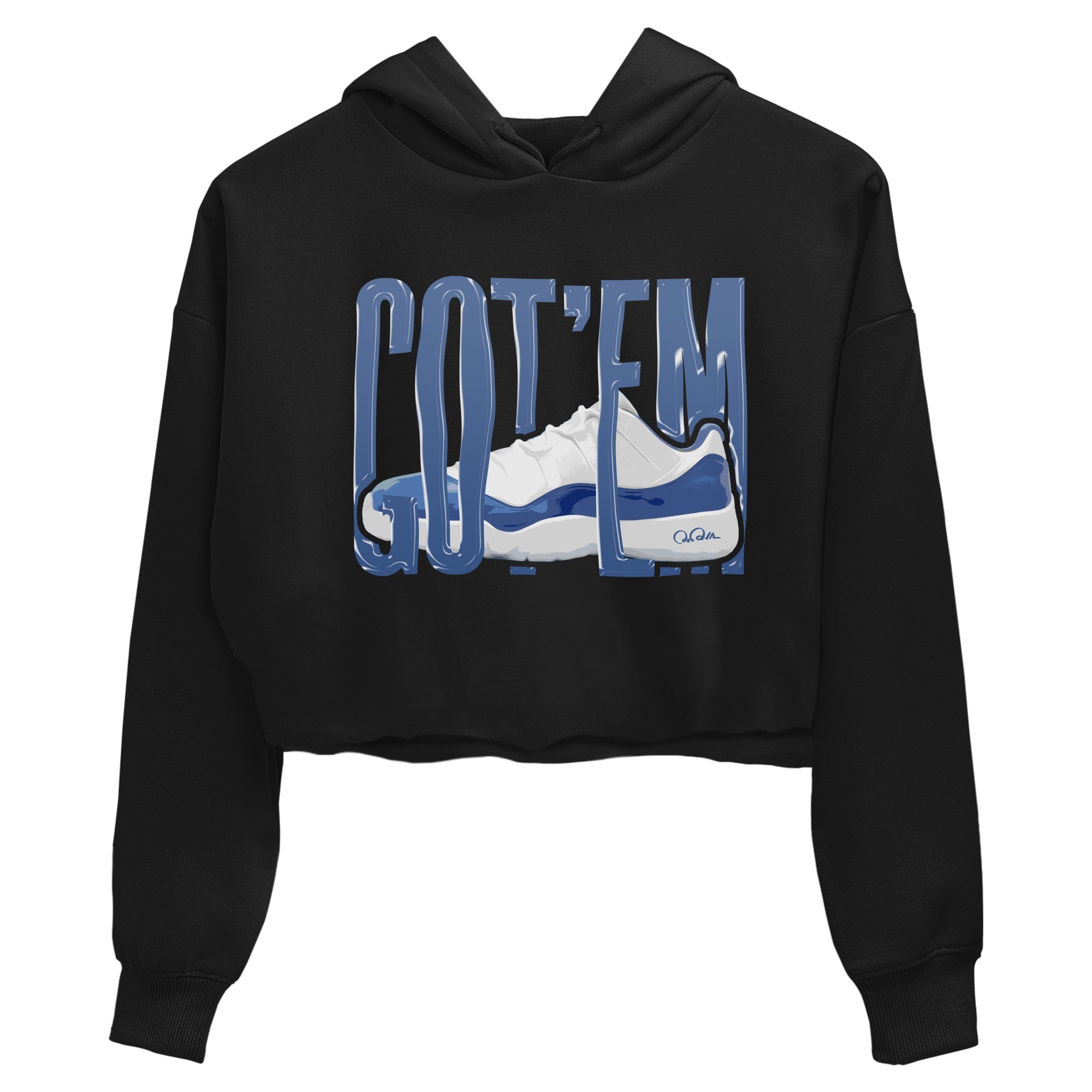 11s Diffused Blue Shirts To Match Jordans Wiggling Gotem sneaker match tees Air Jordan 11 Diffused Blue Tee Drip Gear Zone unisex cotton Black 2 Crop Shirts