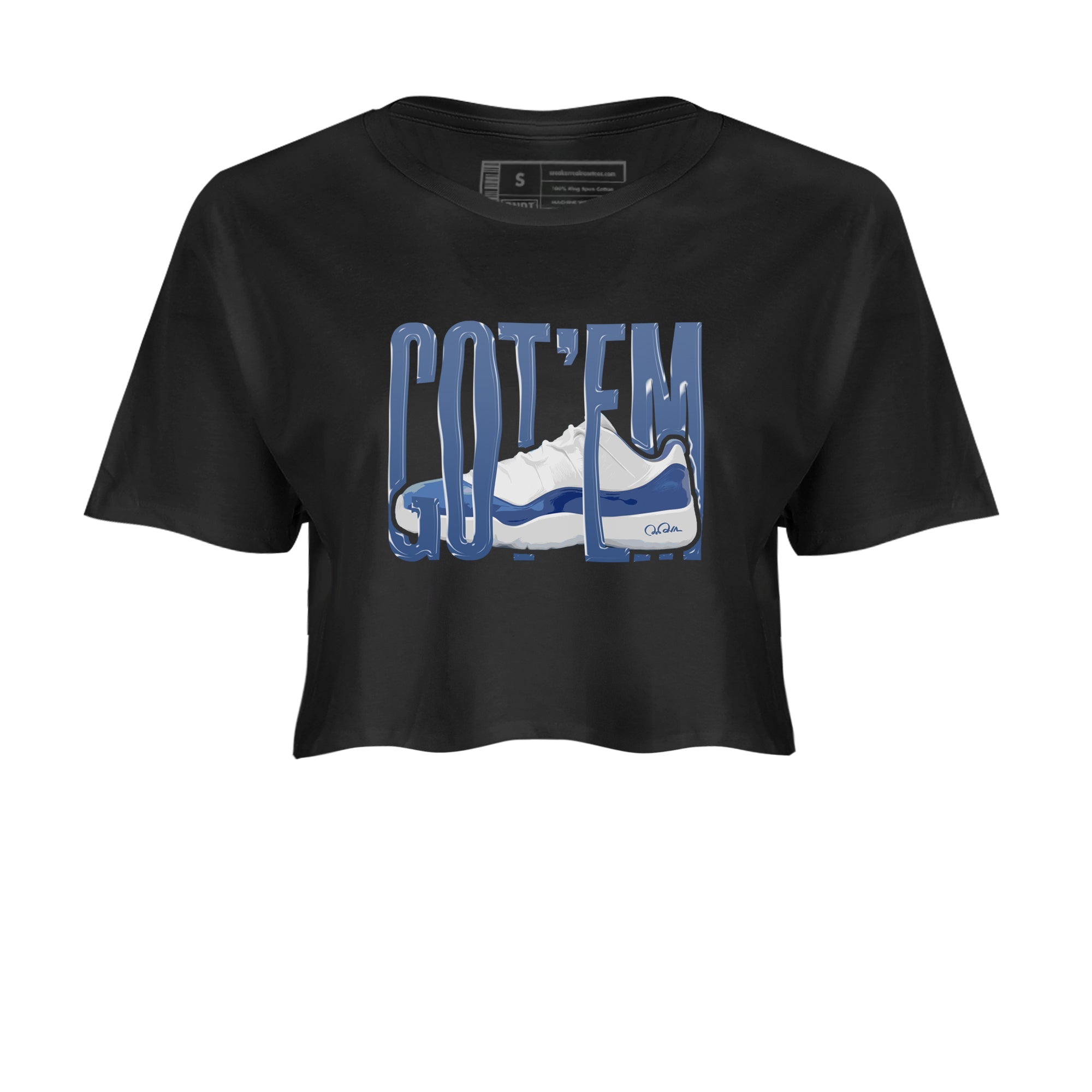 11s Diffused Blue Shirts To Match Jordans Wiggling Gotem sneaker match tees Air Jordan 11 Diffused Blue Tee Drip Gear Zone unisex cotton Black 2 Crop Shirts
