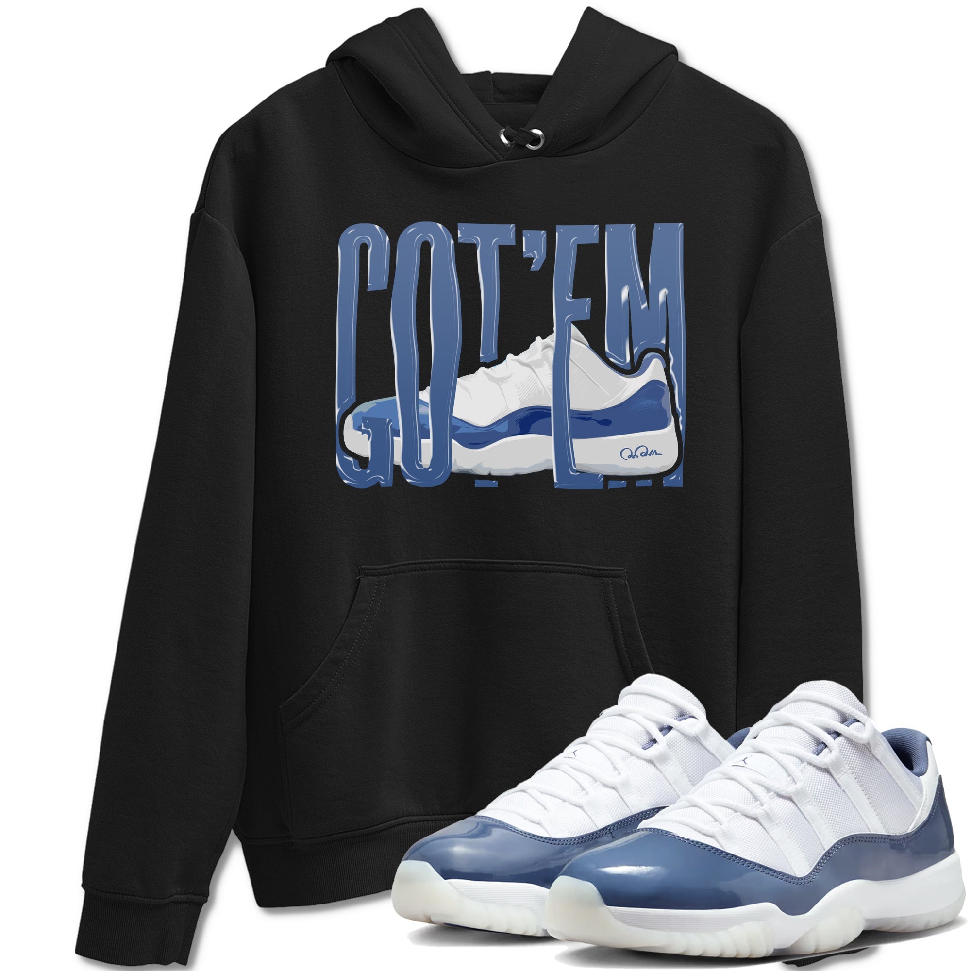 11s Diffused Blue Shirts To Match Jordans Wiggling Gotem sneaker match tees Air Jordan 11 Diffused Blue Tee Drip Gear Zone unisex cotton Black 1 crew neck shirts