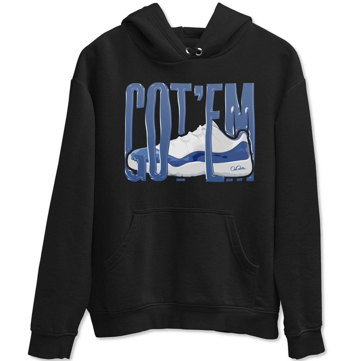 11s Diffused Blue Shirts To Match Jordans Wiggling Gotem sneaker match tees Air Jordan 11 Diffused Blue Tee Drip Gear Zone unisex cotton Black 2 crew neck shirts
