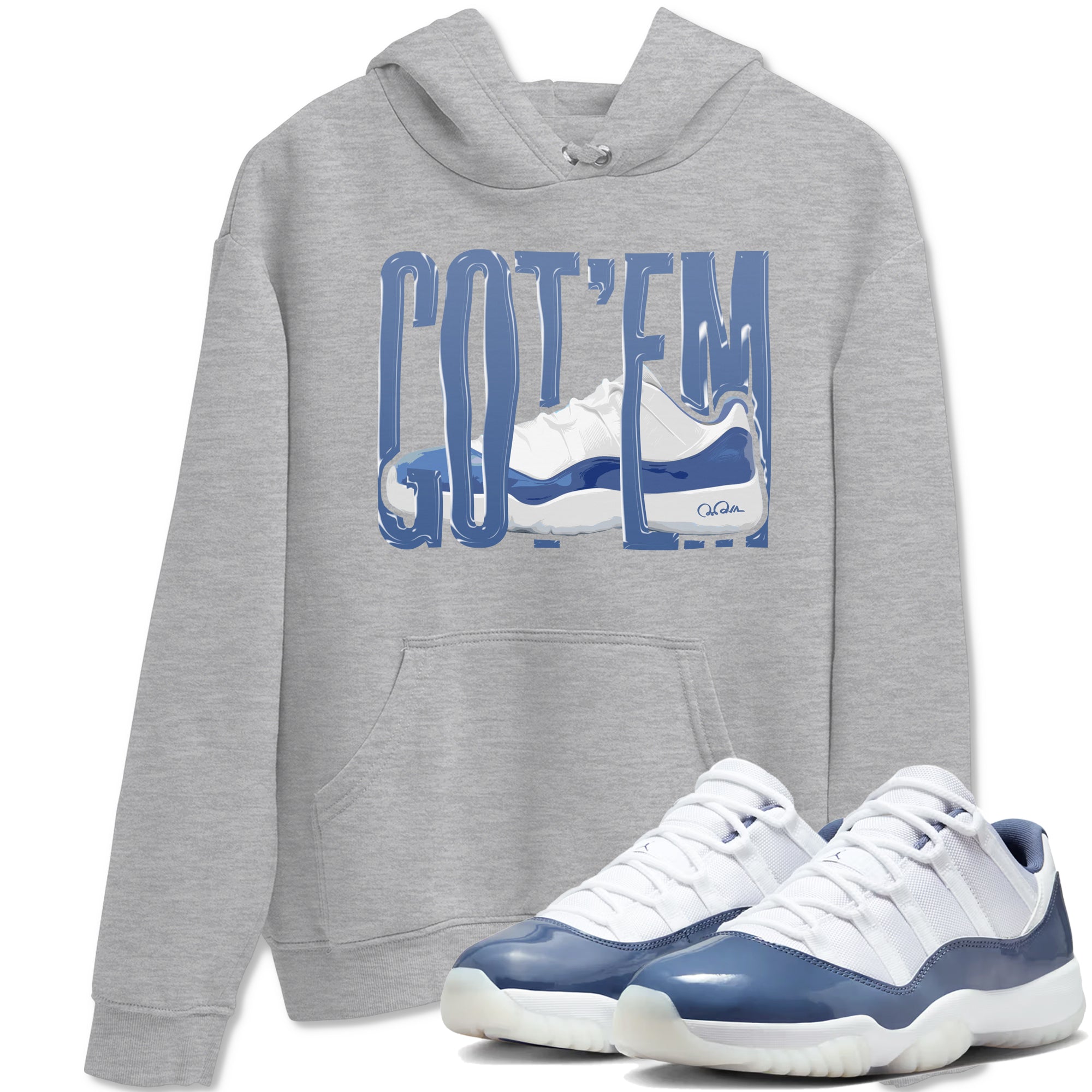 11s Diffused Blue Shirts To Match Jordans Wiggling Gotem sneaker match tees Air Jordan 11 Diffused Blue Tee Drip Gear Zone unisex cotton Heather Grey 1 crew neck shirts