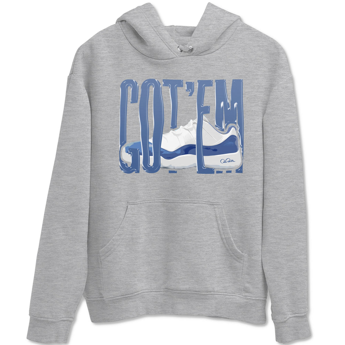 11s Diffused Blue Shirts To Match Jordans Wiggling Gotem sneaker match tees Air Jordan 11 Diffused Blue Tee Drip Gear Zone unisex cotton Heather Grey 2 crew neck shirts