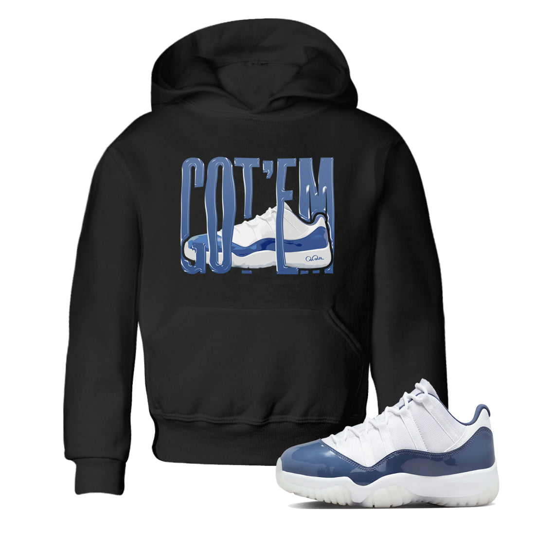 11s Diffused Blue Shirts To Match Jordans Wiggling Gotem sneaker match tees Air Jordan 11 Diffused Blue Tee Drip Gear Zone Youth Baby Black 1 crew neck shirts