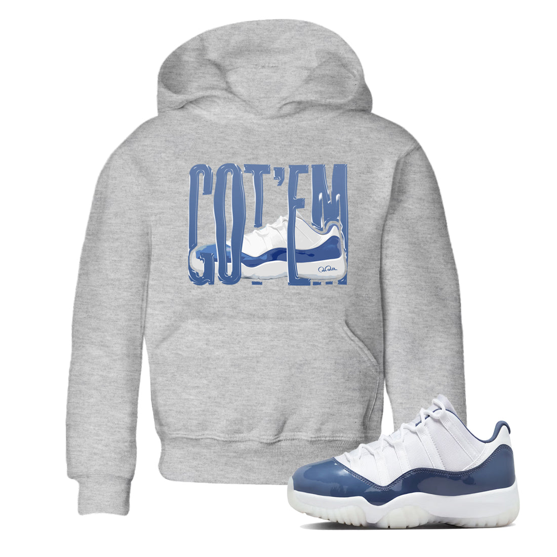 11s Diffused Blue Shirts To Match Jordans Wiggling Gotem sneaker match tees Air Jordan 11 Diffused Blue Tee Drip Gear Zone Youth Baby Heather Grey 1 crew neck shirts