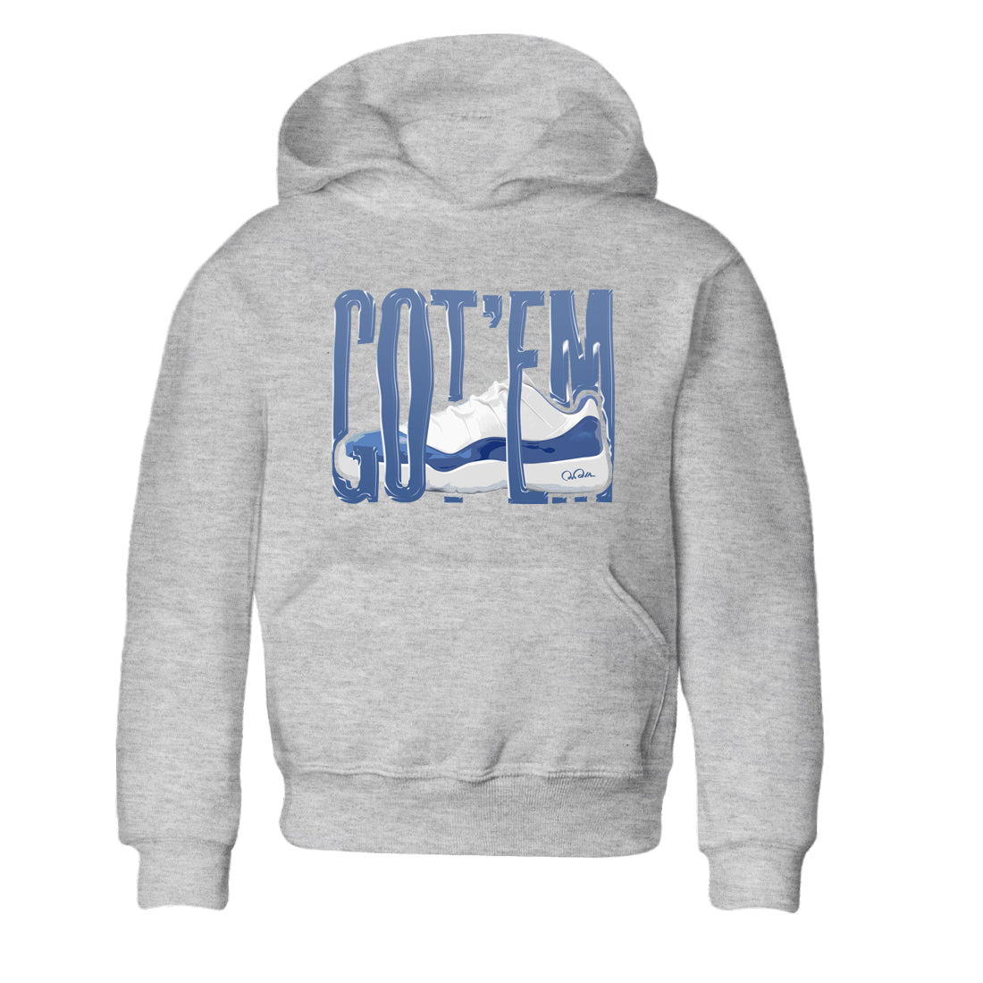 11s Diffused Blue Shirts To Match Jordans Wiggling Gotem sneaker match tees Air Jordan 11 Diffused Blue Tee Drip Gear Zone Youth Baby Heather Grey 2 crew neck shirts