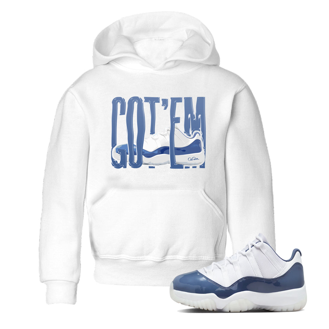 11s Diffused Blue Shirts To Match Jordans Wiggling Gotem sneaker match tees Air Jordan 11 Diffused Blue Tee Drip Gear Zone Youth Baby White 1 crew neck shirts