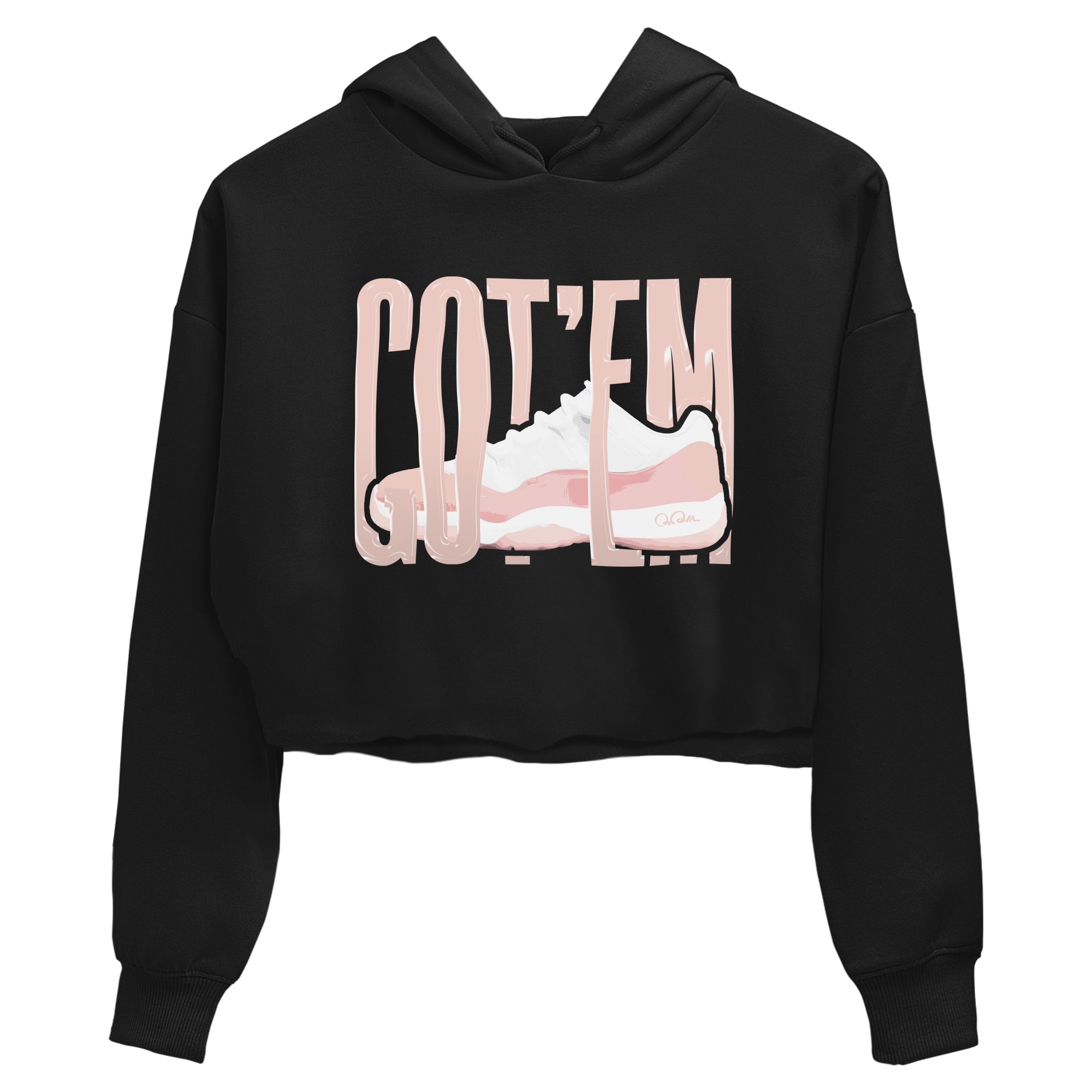 11s Legend Pink shirts to match jordans Wiggling Gotem sneaker match tees Air Jordan 11 Legend Pink Drip Gear Zone streetwear brand Black 2 crop tee