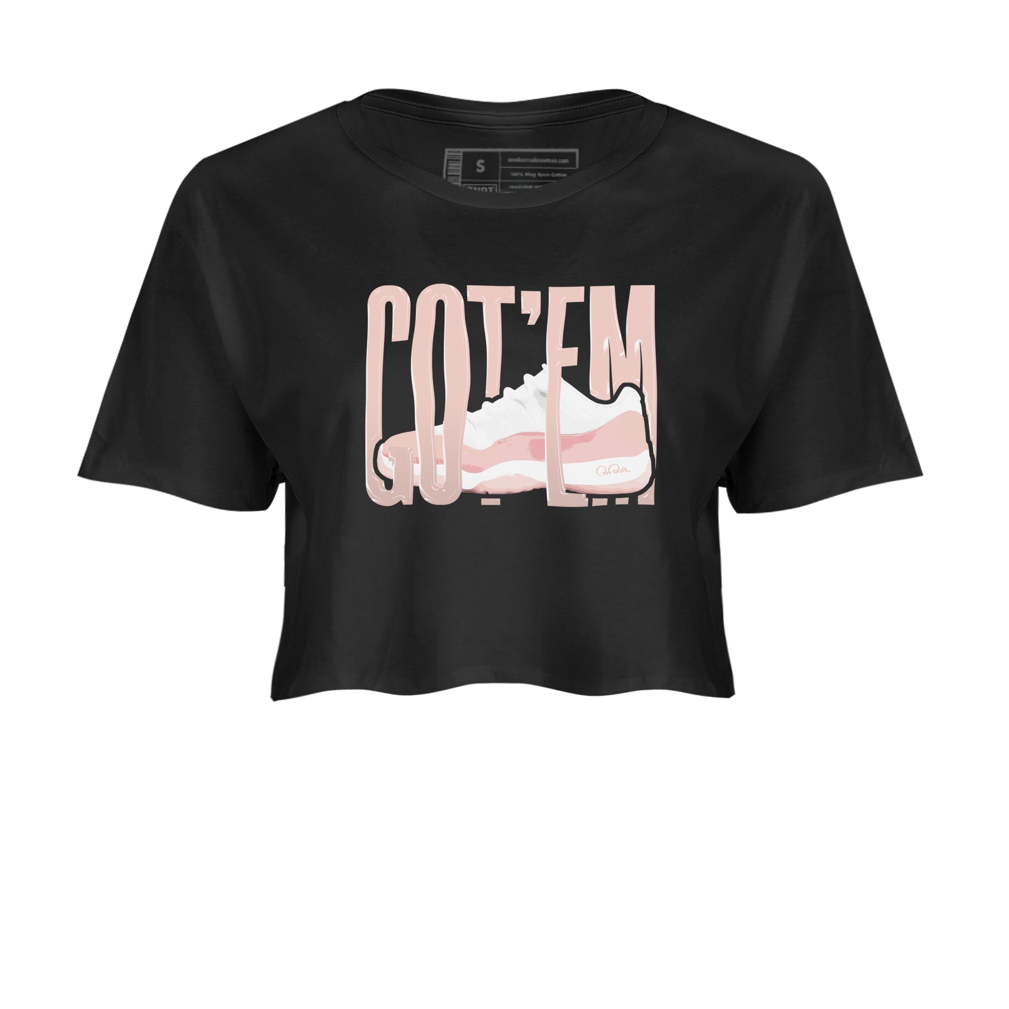 11s Legend Pink shirts to match jordans Wiggling Gotem sneaker match tees Air Jordan 11 Legend Pink Drip Gear Zone streetwear brand Black 2 crop tee