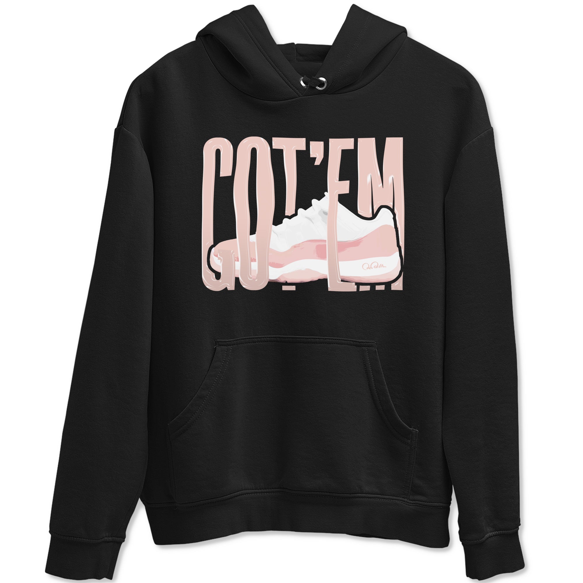 11s Legend Pink shirts to match jordans Wiggling Gotem sneaker match tees Air Jordan 11 Legend Pink Drip Gear Zone streetwear brand Black 2 unisex cotton tee