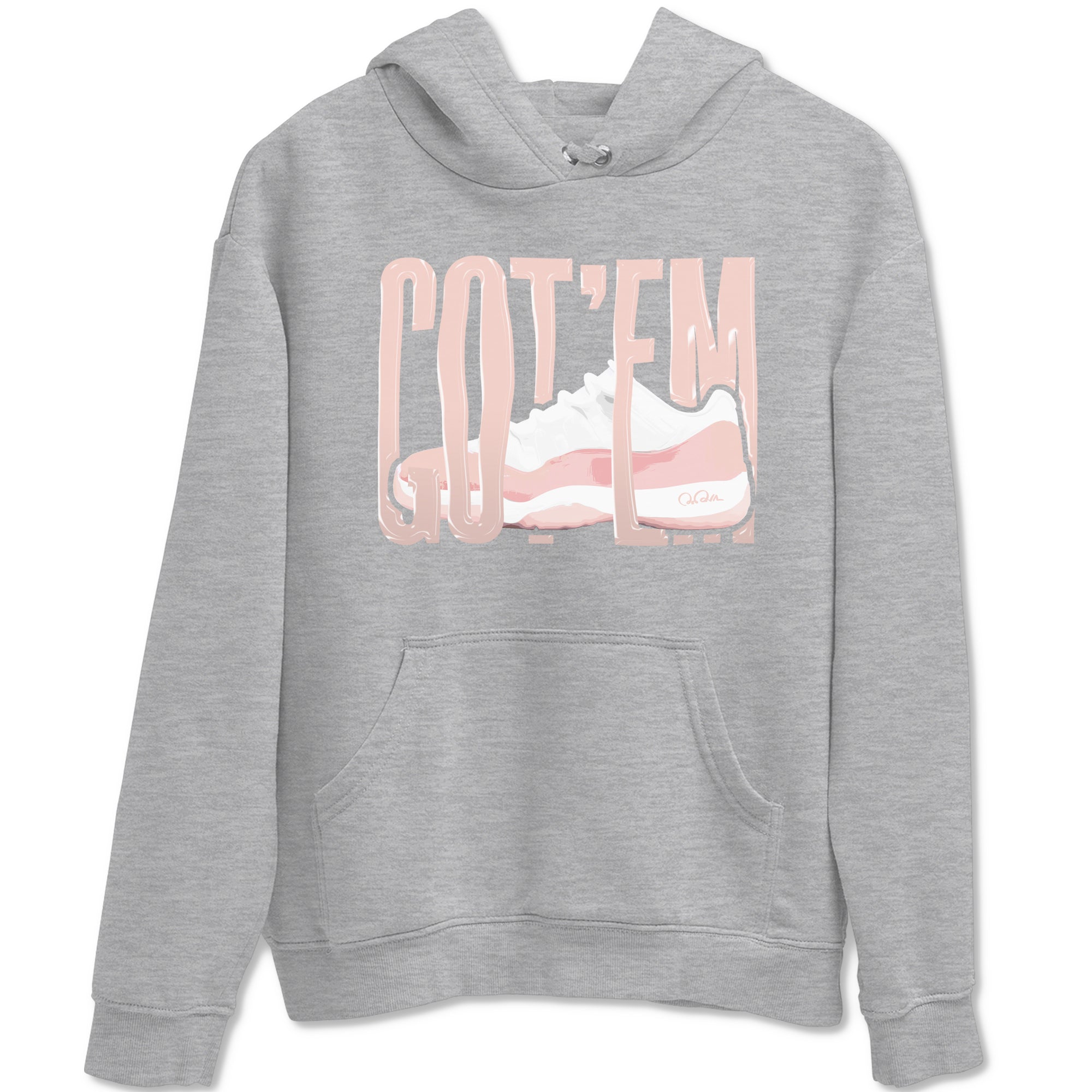 11s Legend Pink shirts to match jordans Wiggling Gotem sneaker match tees Air Jordan 11 Legend Pink Drip Gear Zone streetwear brand Heather Grey 2 unisex cotton tee