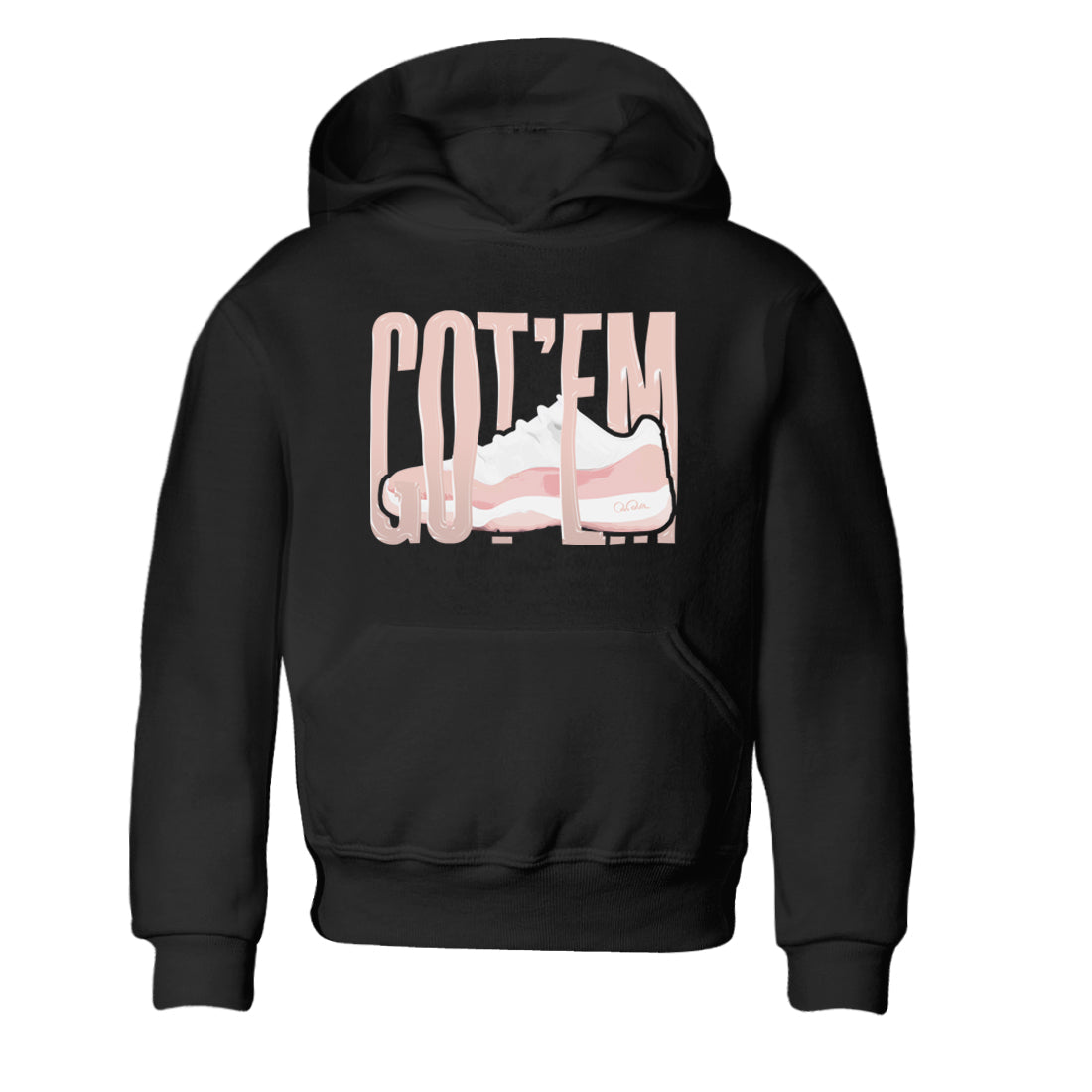 11s Legend Pink shirts to match jordans Wiggling Gotem sneaker match tees Air Jordan 11 Legend Pink Drip Gear Zone streetwear brand Baby and Youth Black 2 cotton tee