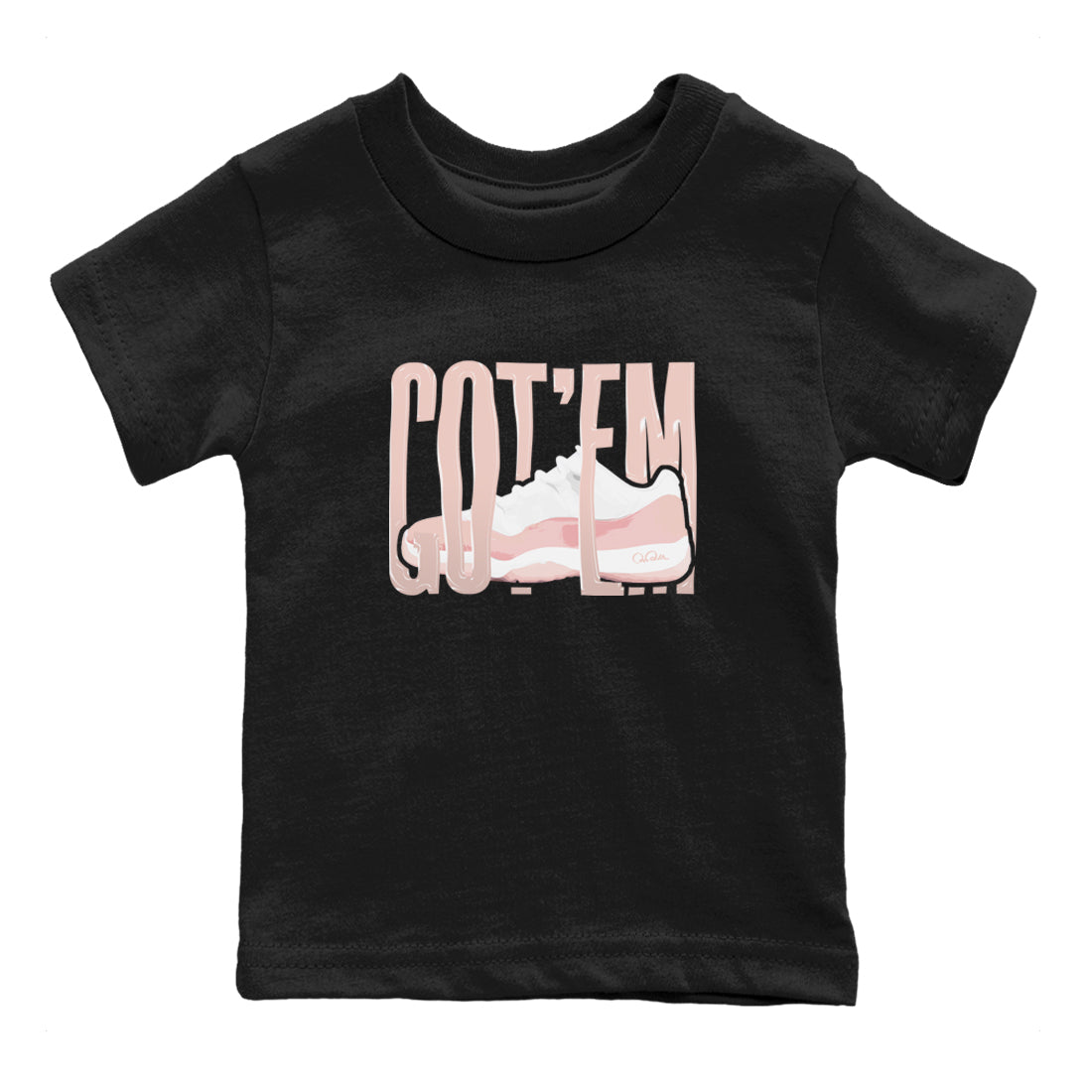 11s Legend Pink shirts to match jordans Wiggling Gotem sneaker match tees Air Jordan 11 Legend Pink Drip Gear Zone streetwear brand Baby and Youth Black 2 cotton tee
