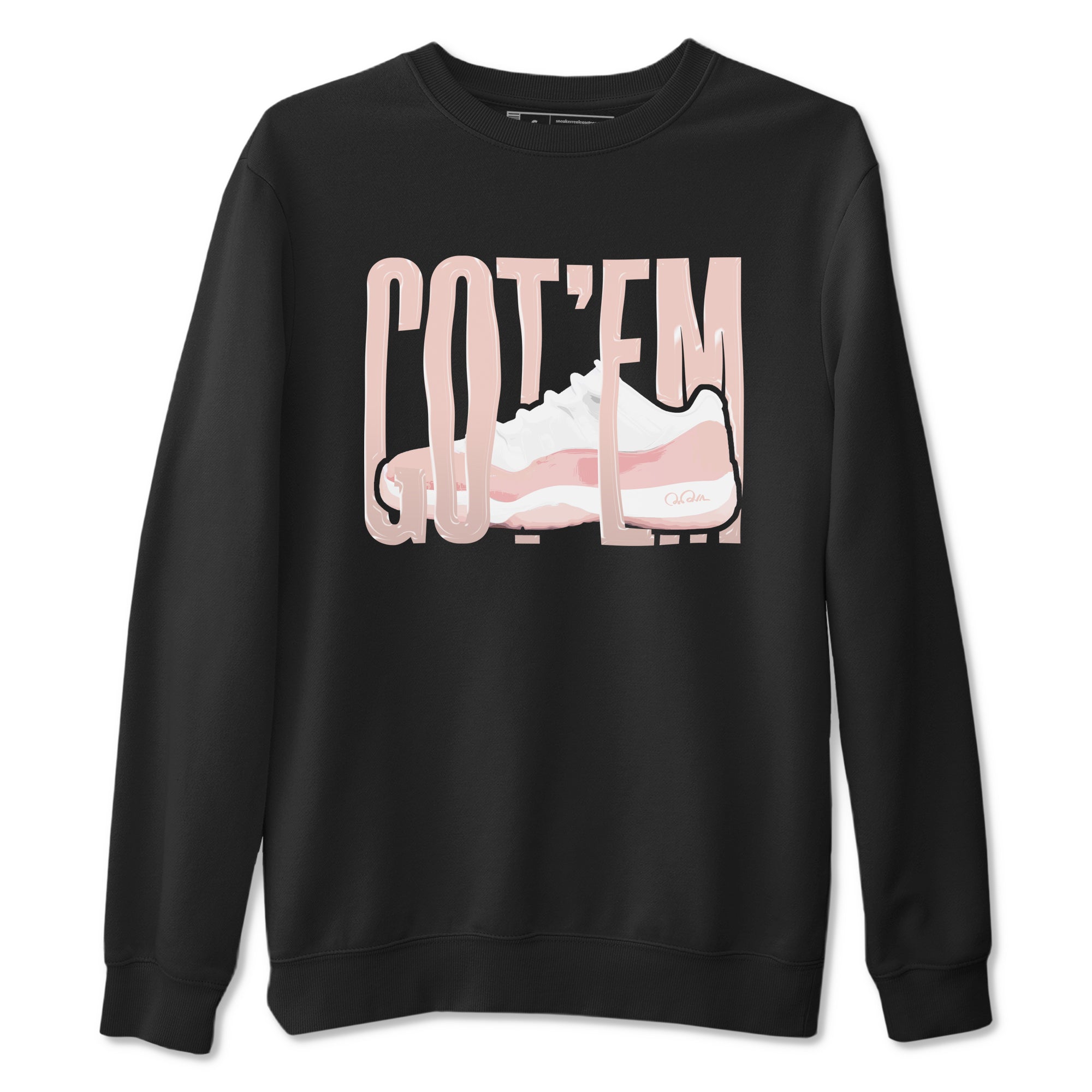 11s Legend Pink shirts to match jordans Wiggling Gotem sneaker match tees Air Jordan 11 Legend Pink Drip Gear Zone streetwear brand Black 2 unisex cotton tee