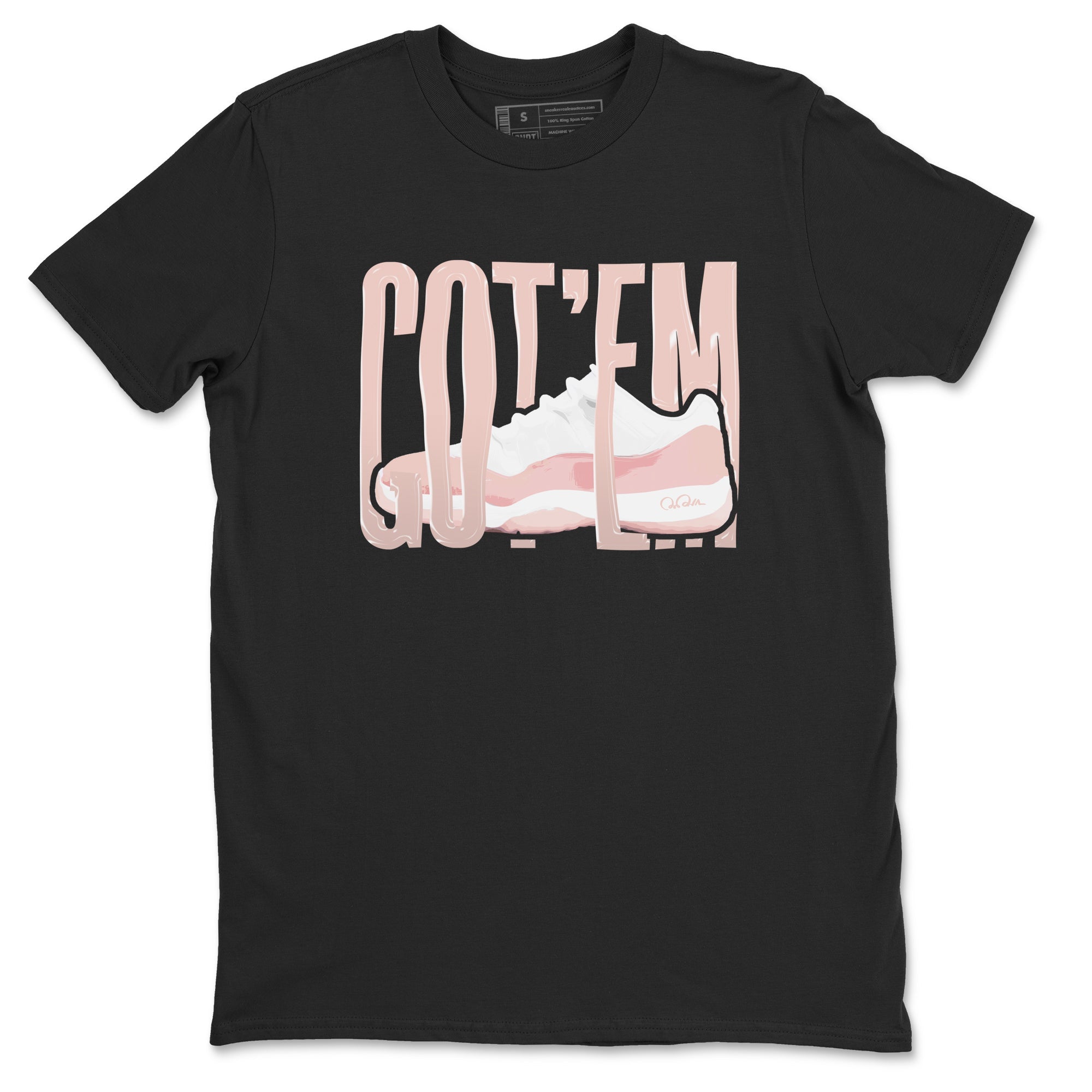 11s Legend Pink shirts to match jordans Wiggling Gotem sneaker match tees Air Jordan 11 Legend Pink Drip Gear Zone streetwear brand Black 2 unisex cotton tee