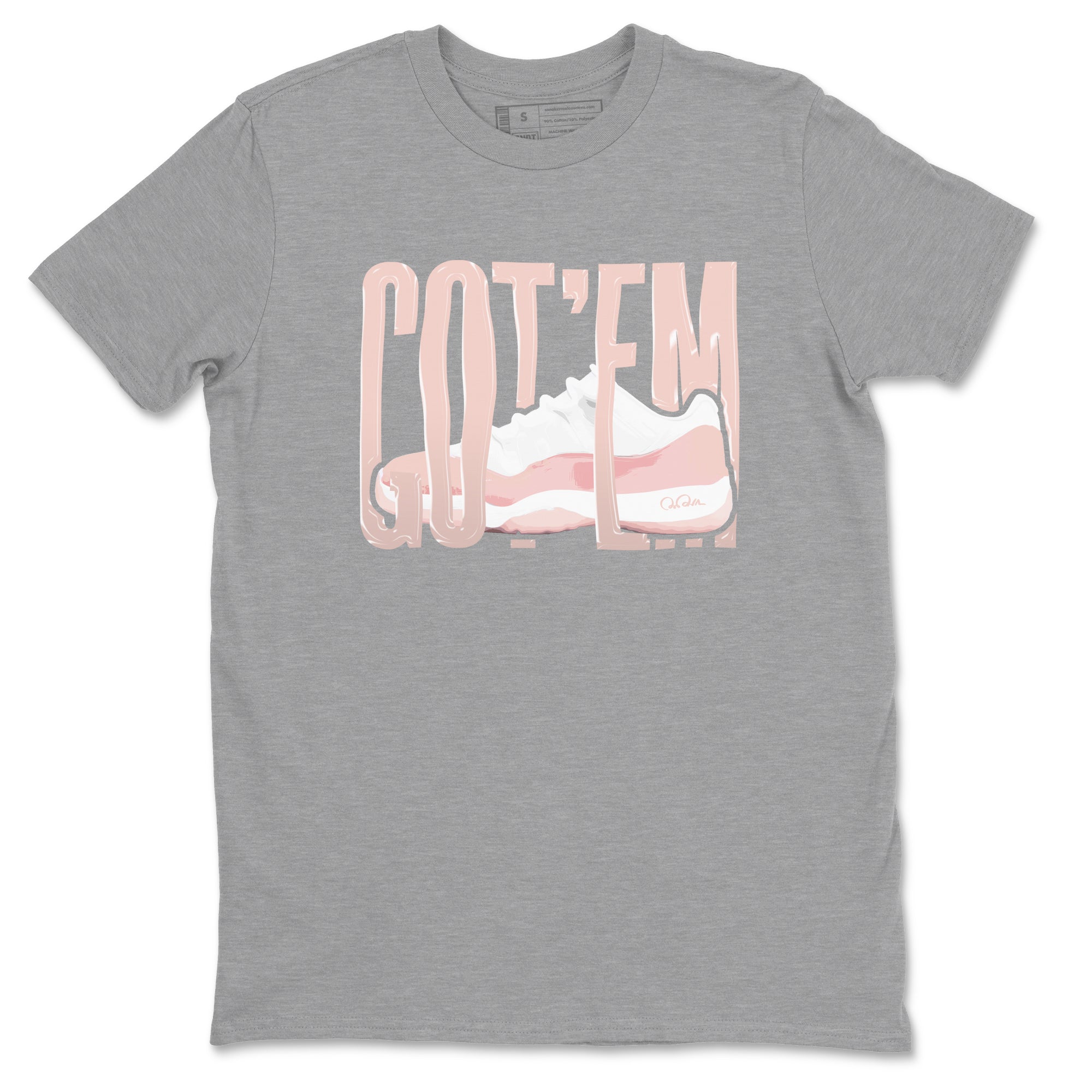 11s Legend Pink shirts to match jordans Wiggling Gotem sneaker match tees Air Jordan 11 Legend Pink Drip Gear Zone streetwear brand Heather Grey 2 unisex cotton tee