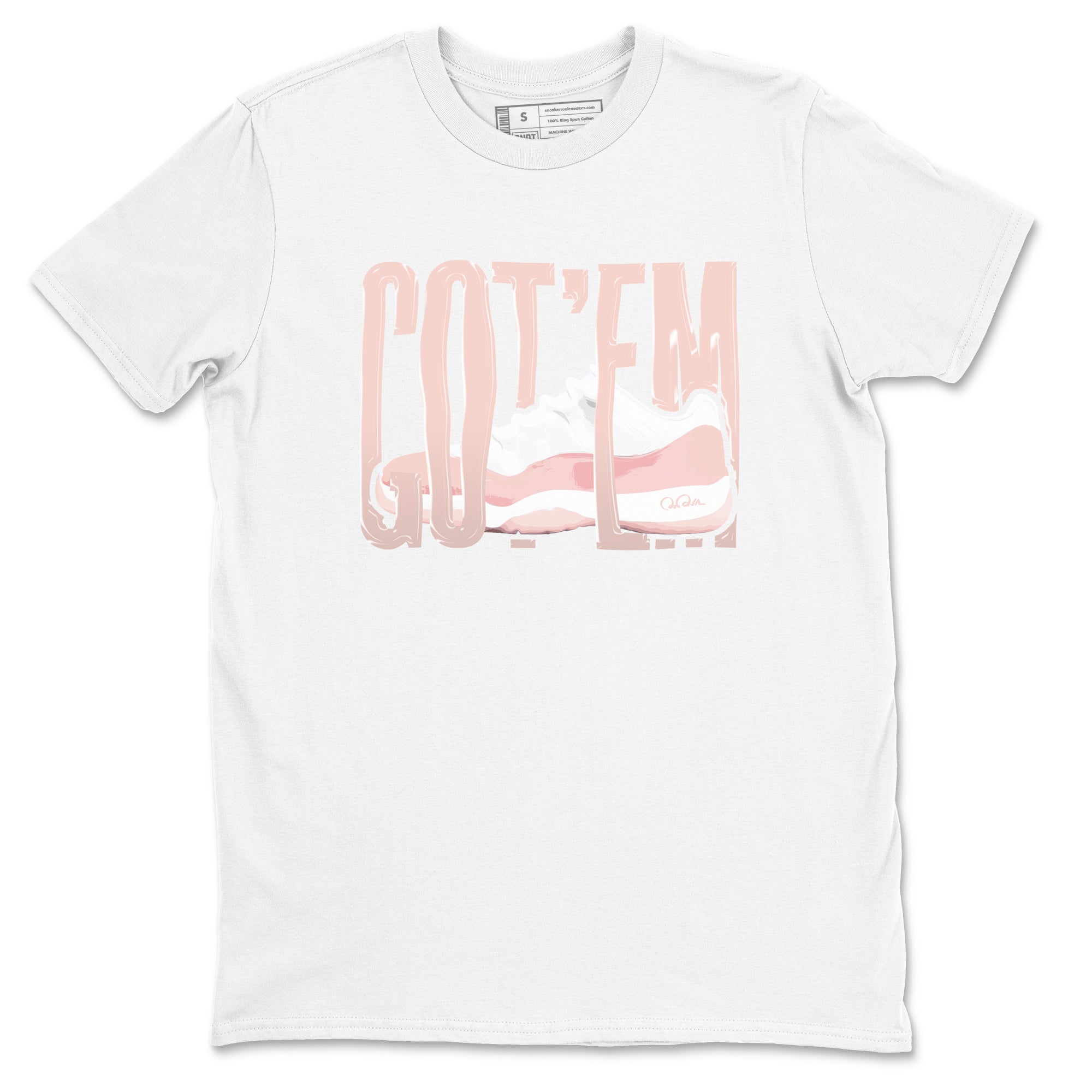 11s Legend Pink shirts to match jordans Wiggling Gotem sneaker match tees Air Jordan 11 Legend Pink Drip Gear Zone streetwear brand White 2 unisex cotton tee