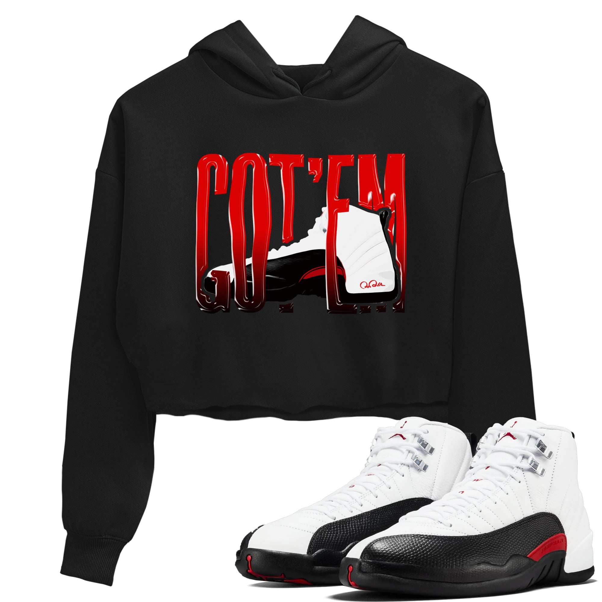 12s Taxi Flip shirts to match jordans Wiggling Gotem sneaker match tees Air Jordan 12 Taxi Flip Drip Gear Zone streetwear brand Black 1 crop tee