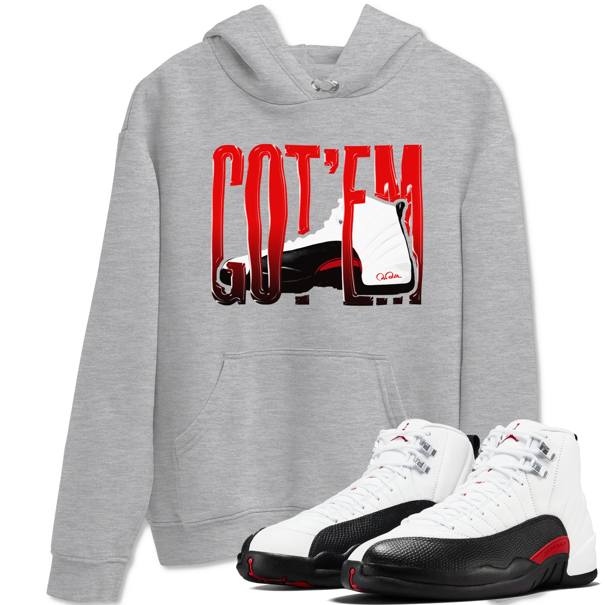 12s Taxi Flip shirts to match jordans Wiggling Gotem sneaker match tees Air Jordan 12 Taxi Flip Drip Gear Zone streetwear brand Heather Grey 1 unisex cotton tee